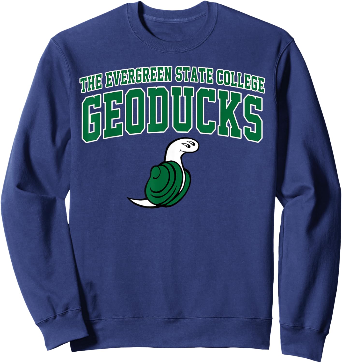 Evergreen State College Geoducks Arch Vintage Sports Design Sweatshirt - Sweatshirt | Navy