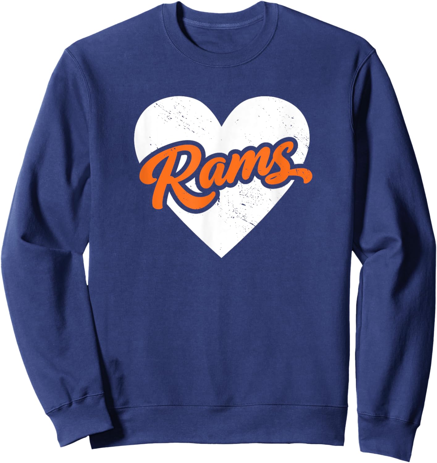 Vintage Rams High School Go Rams Pride Heart Sweatshirt - Sweatshirt | Navy