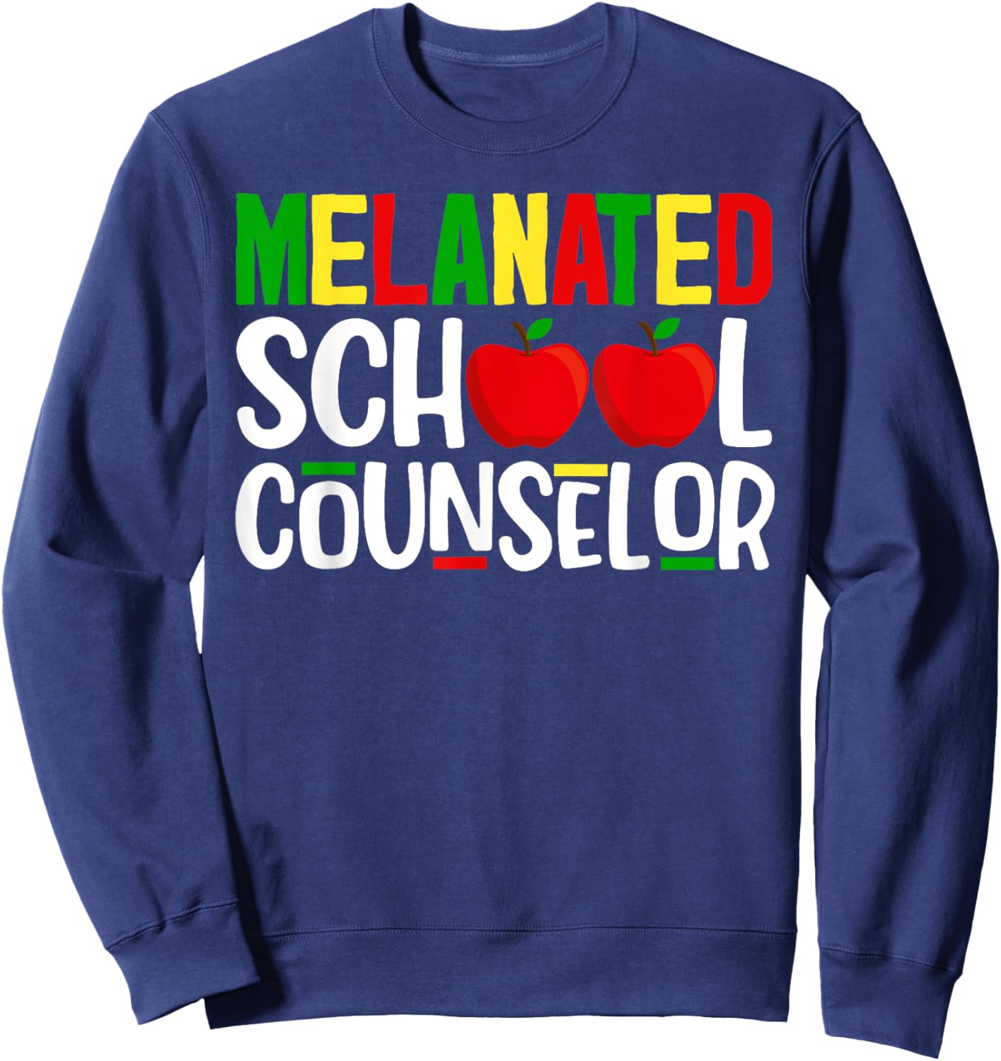 Melanated School Counselor African Black History Month Sweatshirt - Sweatshirt | Navy