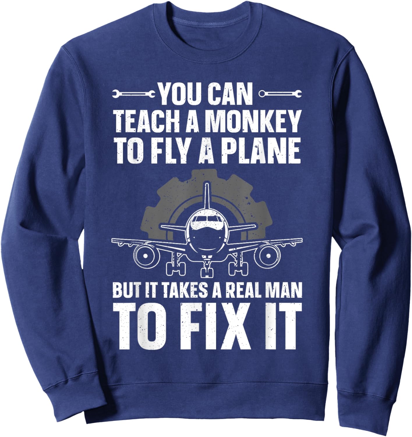 Funny Aircraft Mechanic Art Boys Aircraft Technician Sweatshirt - Sweatshirt | Navy