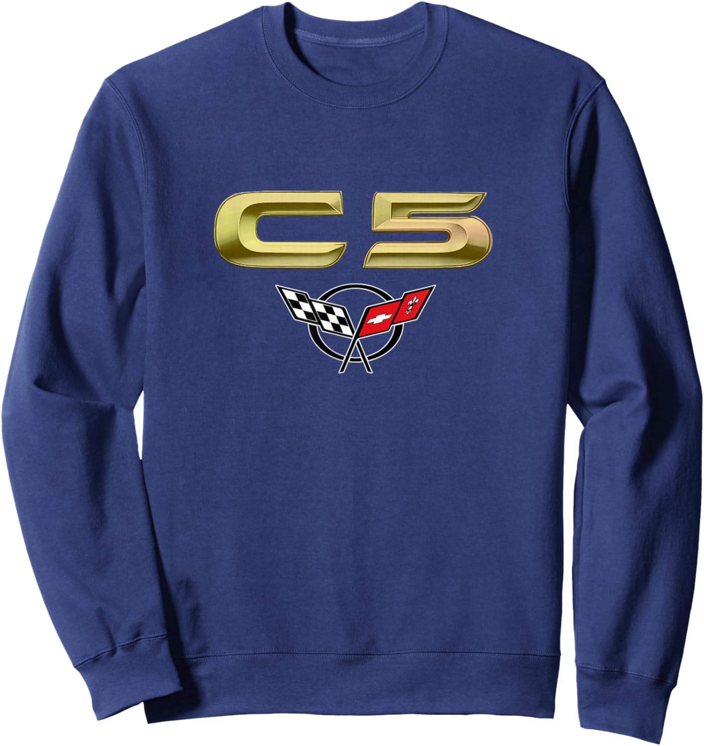 CLASSIC CAR EMBLEM 1990s C5 MUSCLE CAR VINTAGE BADGE CAR ART Sweatshirt - Sweatshirt | Navy