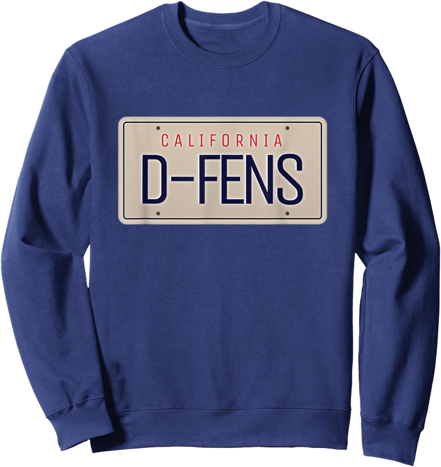 California License Plate D-FENS Pop Culture Fan Sweatshirt - Sweatshirt | Navy