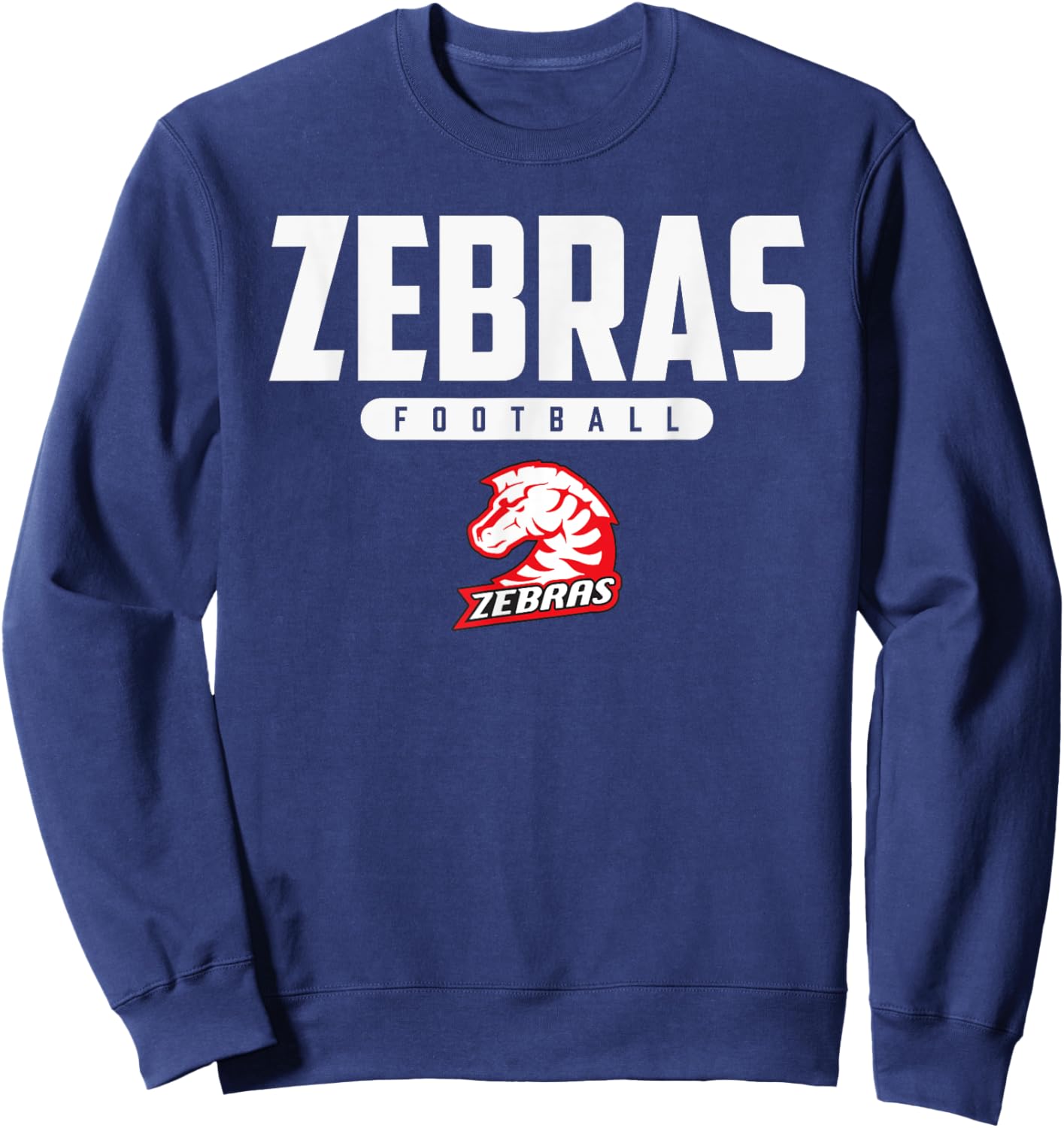 Claremore Zebras Logo Football HS Sweatshirt - Sweatshirt | Navy