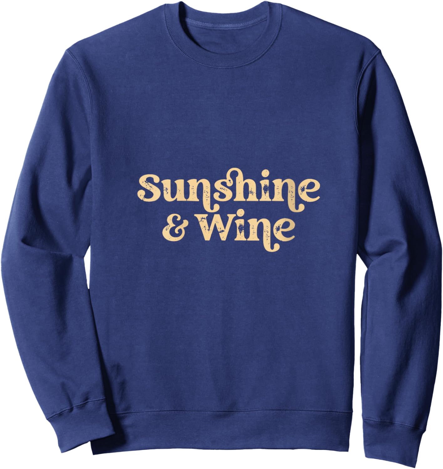 Women's Women Sunshine and Wine Funny Summertime Drinking V-Neck Sweatshirt - Sweatshirt | Navy