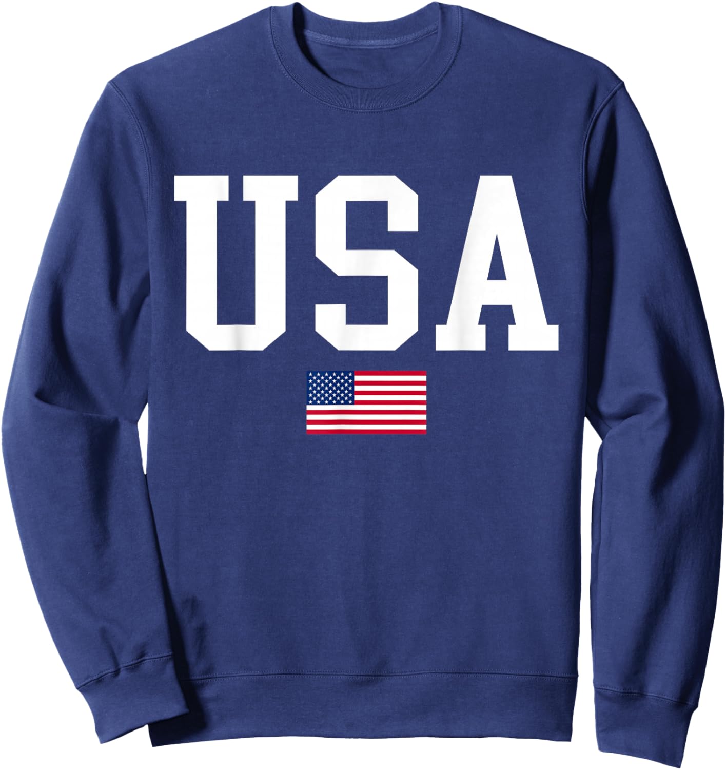 USA Patriotic American Flag Women Kids Boys Girls US Sweatshirt - Sweatshirt | Navy