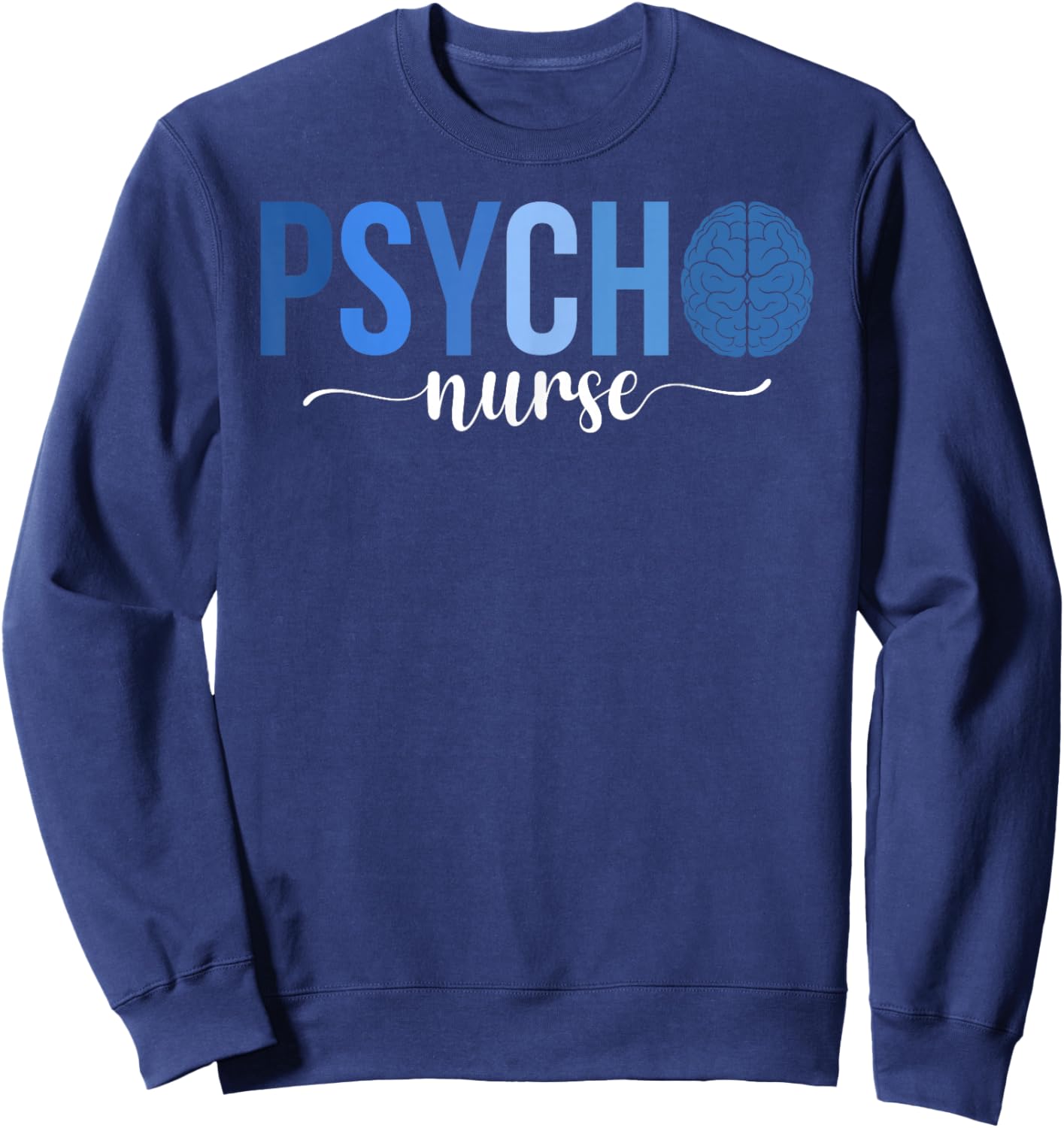 Boho Psych Nurse Appreciation Psychiatric Nurse Sweatshirt - Sweatshirt | Navy