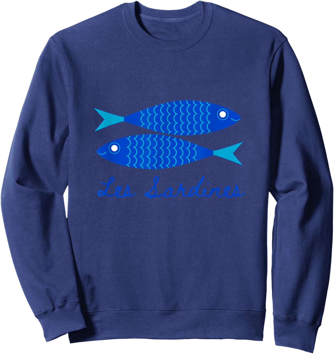 Les sardines fisherman aesthetic coastal sardine fish Sweatshirt - Sweatshirt | Navy