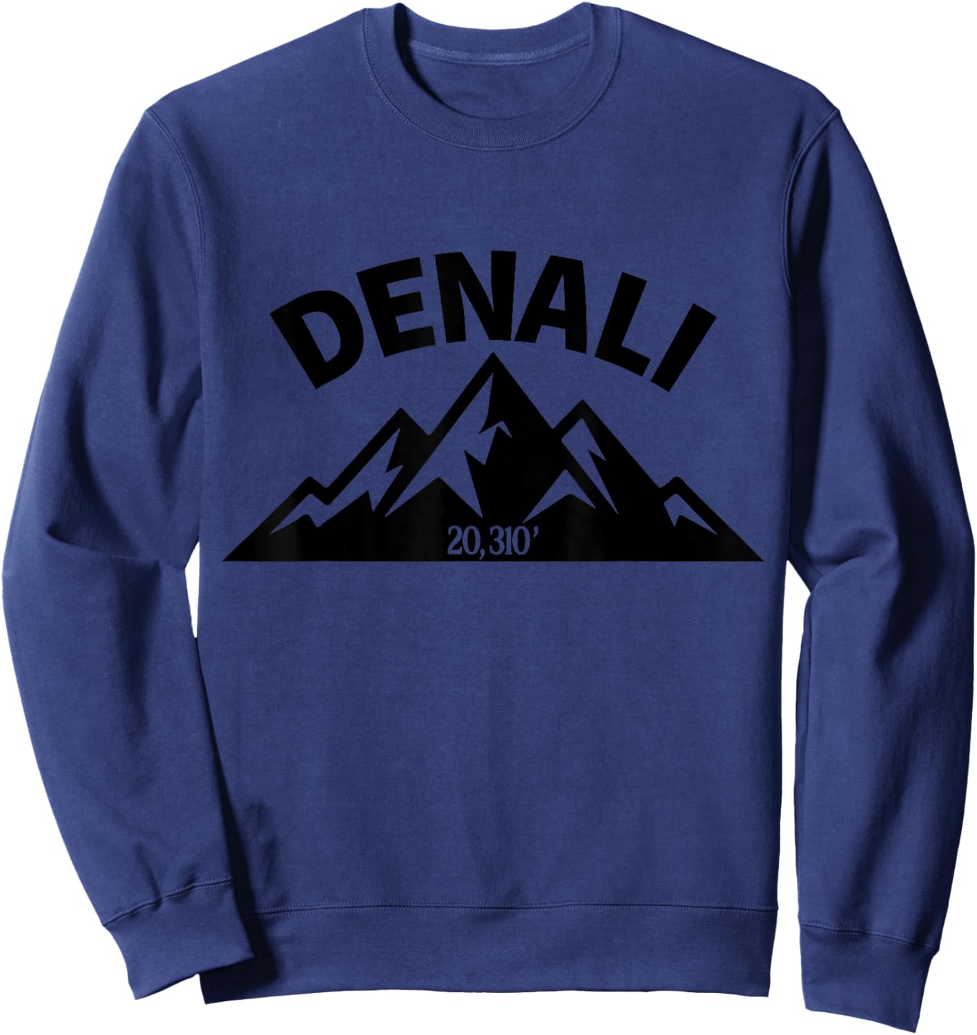 Denali Mountain Peak Elevation Alaska National Park Hiking Sweatshirt - Sweatshirt | Navy