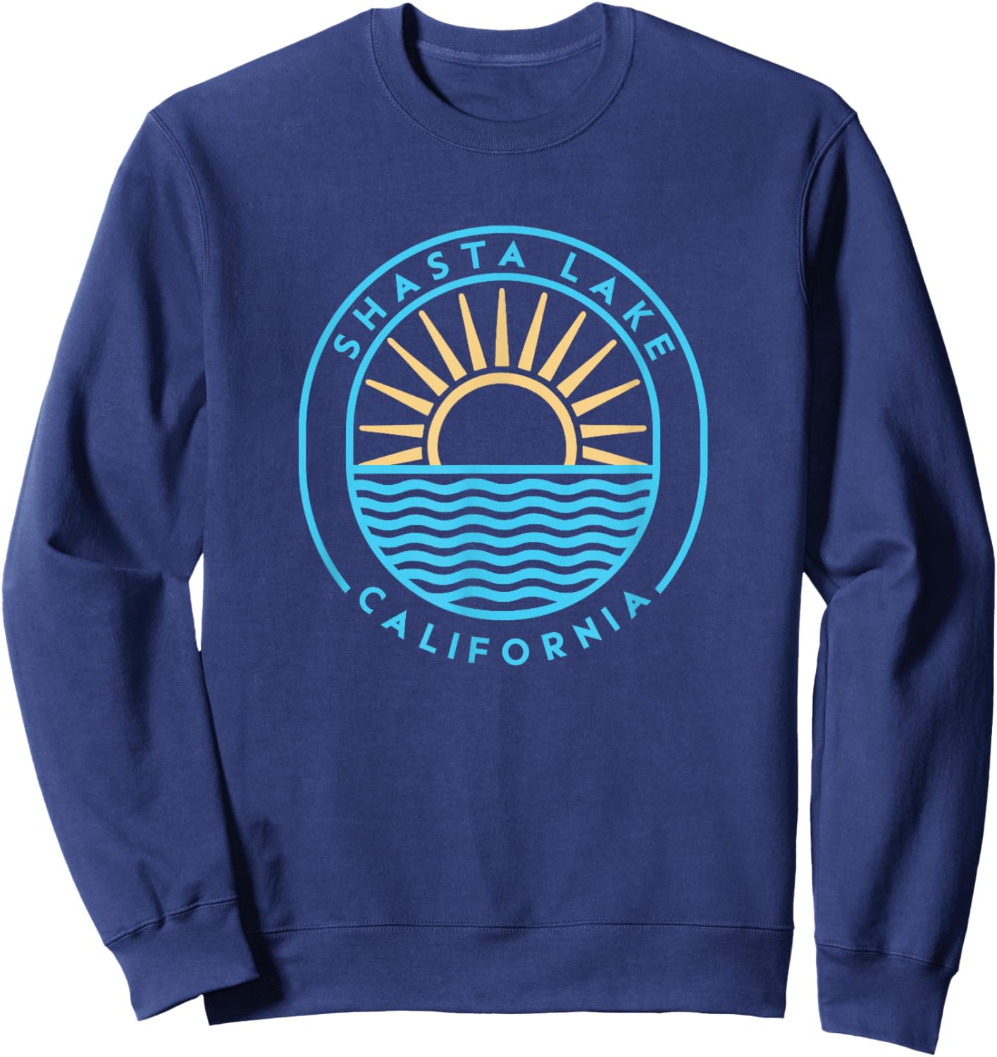 Shasta Lake California Outdoors Vintage Sweatshirt - Sweatshirt | Navy