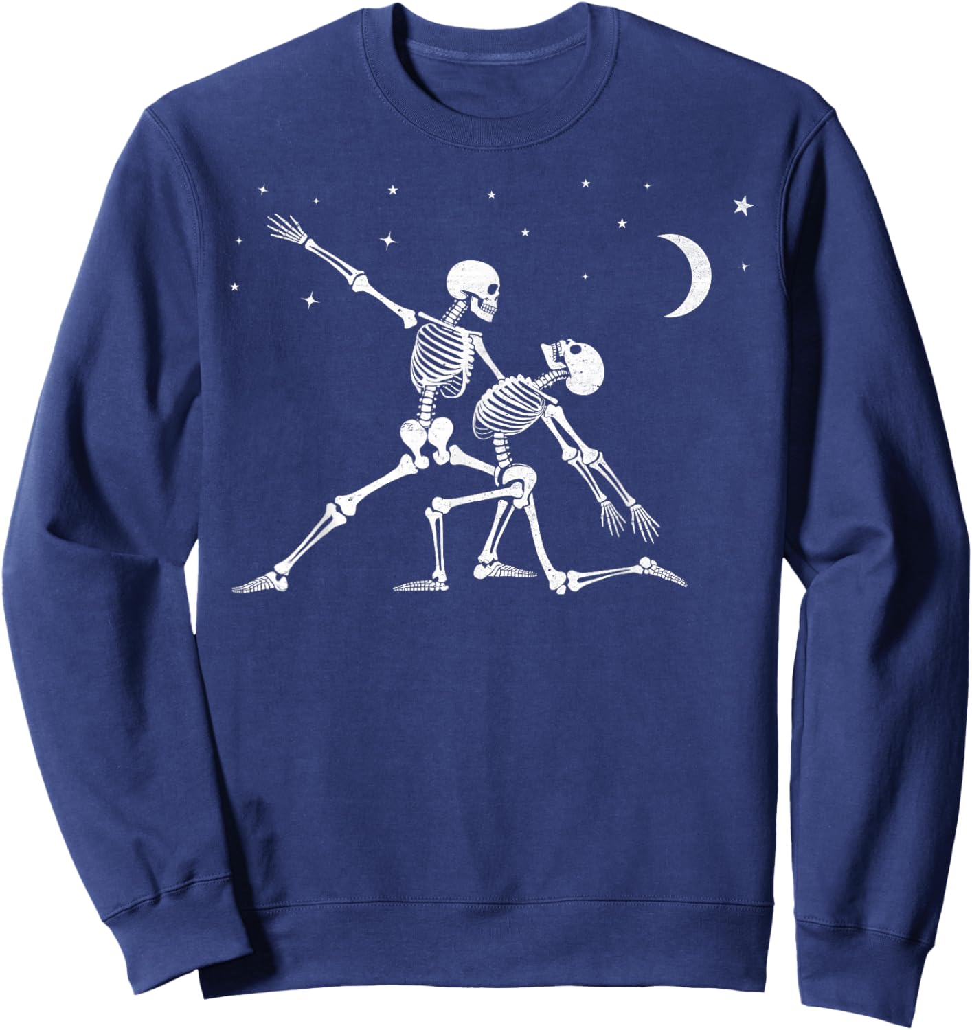 Romantic Skeleton Dance Ballroom Dip Under Moon Romance Sweatshirt - Sweatshirt | Navy