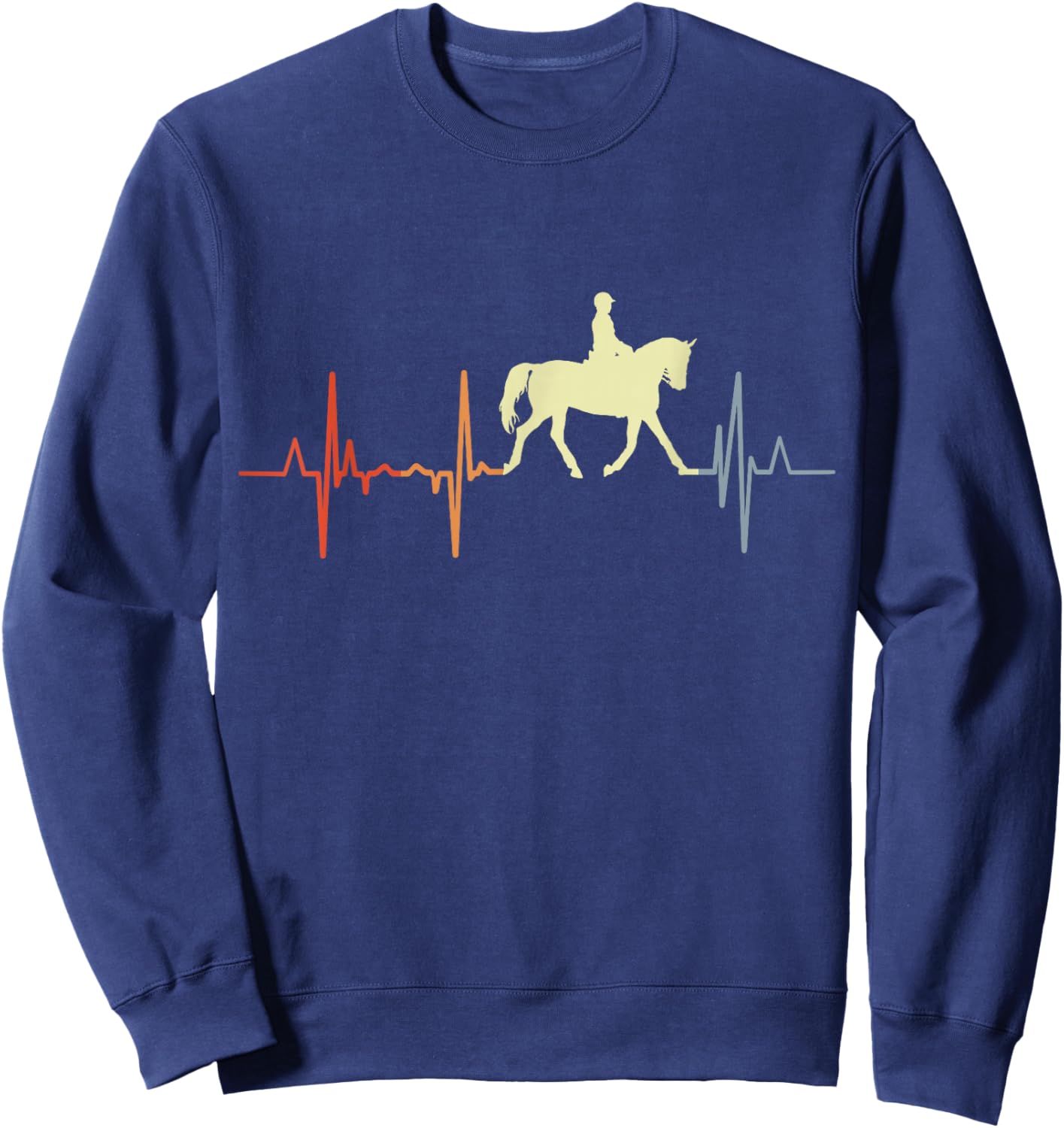 I Love Dressage Riding Horseback Rider Cardiogram Sweatshirt - Sweatshirt | Navy