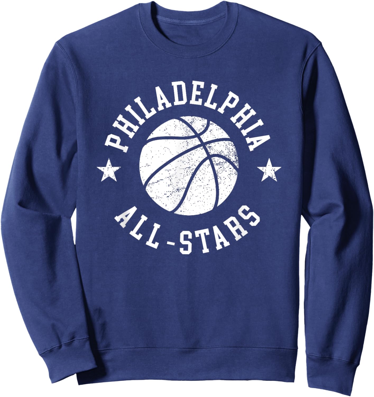 Philadelphia Vintage All-Stars Retro 80s Basketball Sweatshirt - Sweatshirt | Navy