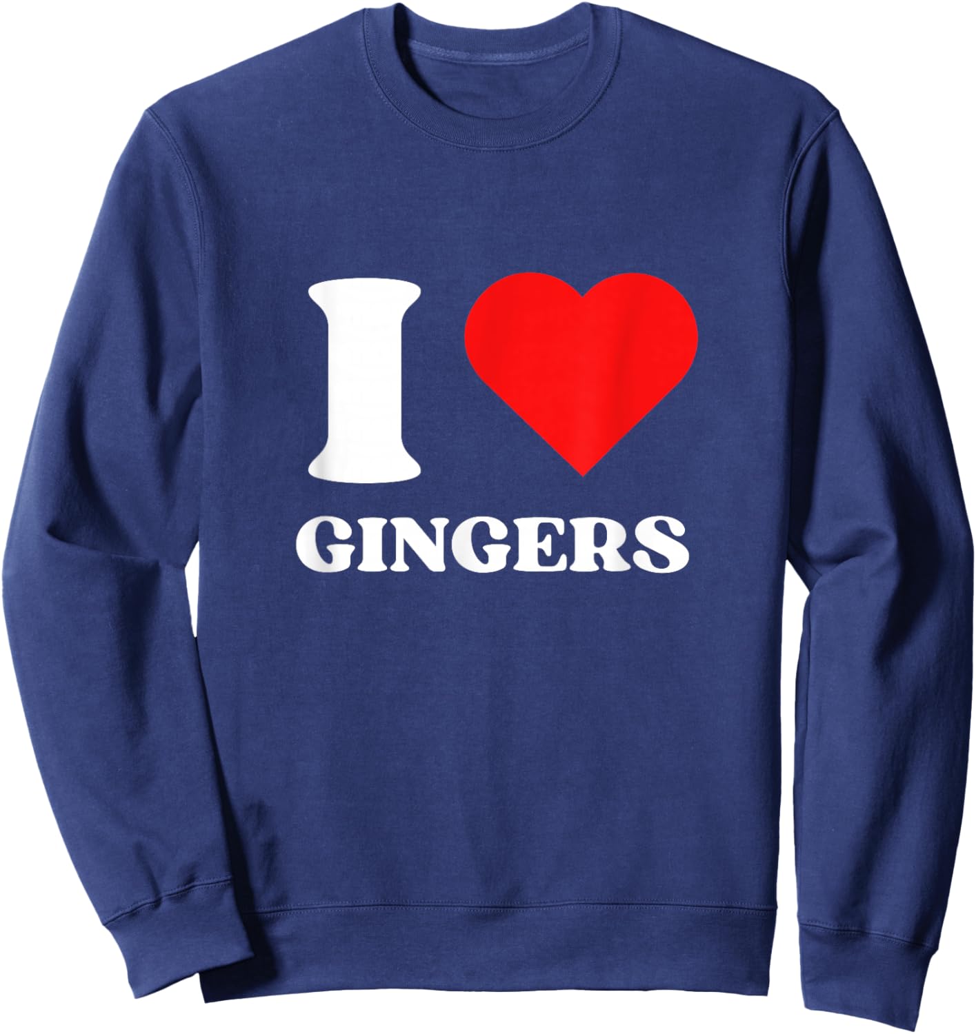 I Love Gingers I Heart Gingers Y2k Aesthetic Red Heart Sweatshirt - Sweatshirt | Navy
