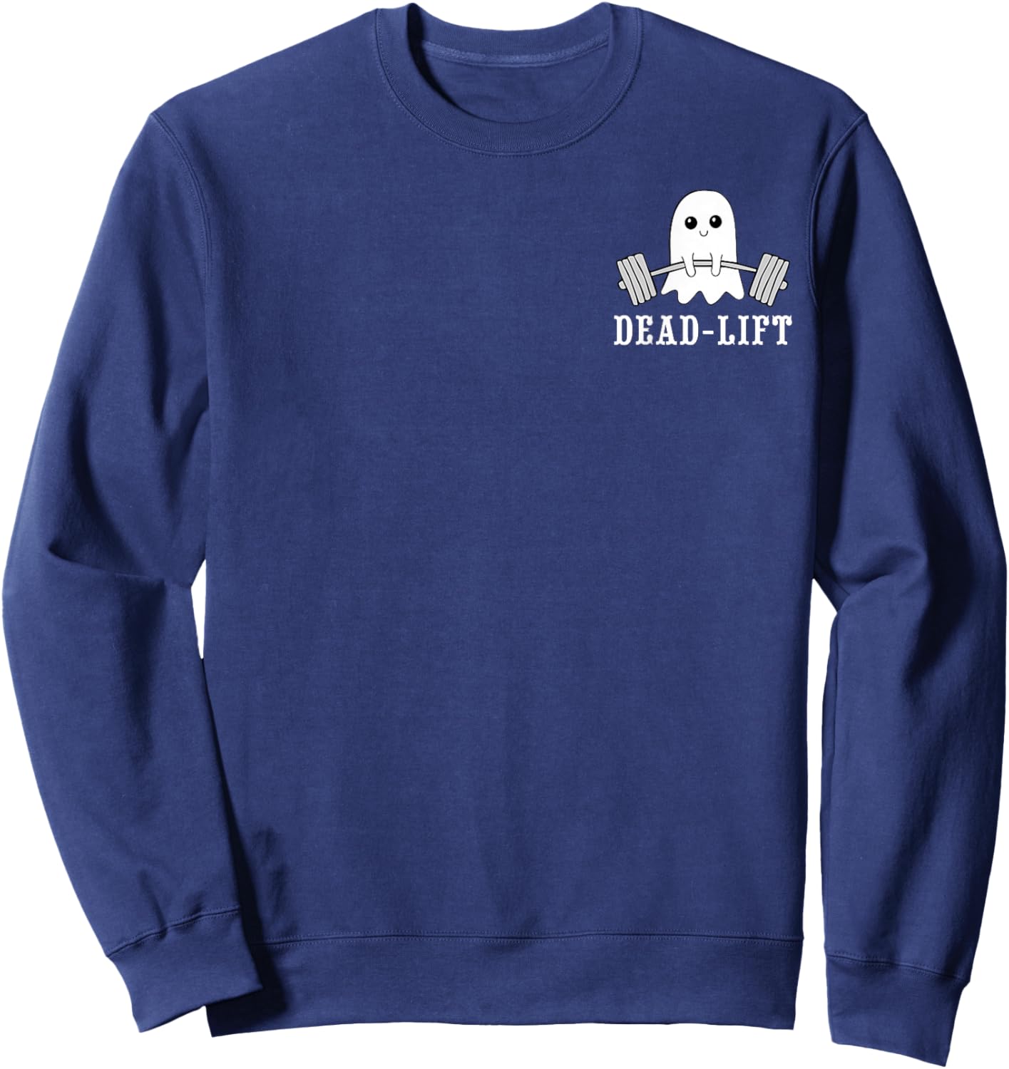 Dead Lift Ghost Gym Halloween Weight Lifting Workout Pocket Sweatshirt - Sweatshirt | Navy