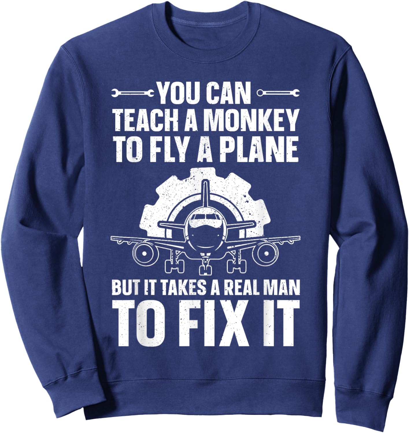 Funny Aircraft Mechanic Art Boys Aircraft Technician Sweatshirt - Sweatshirt | Navy