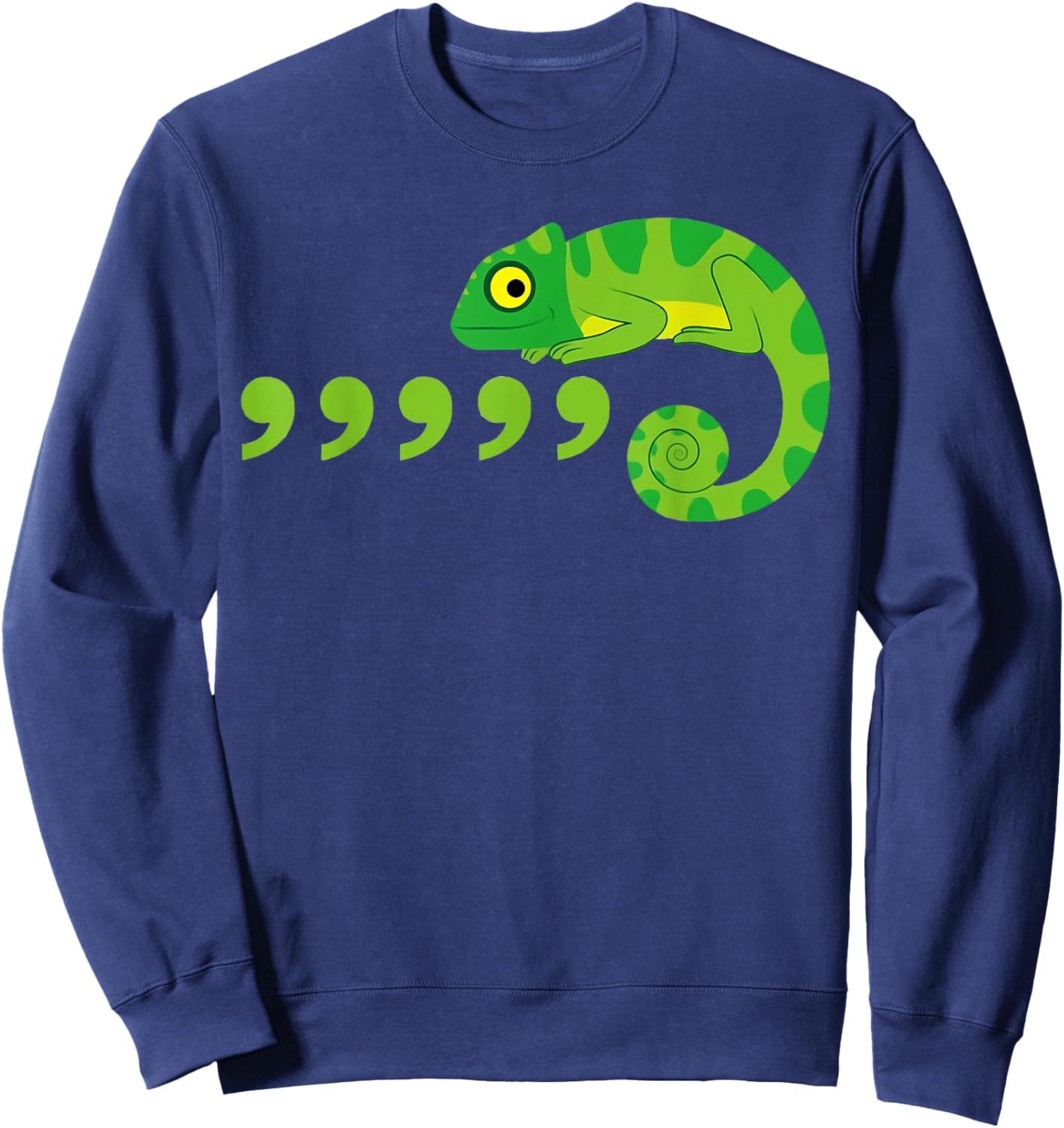Comma Chameleon Funny 80's Throwback Sweatshirt - Sweatshirt | Navy