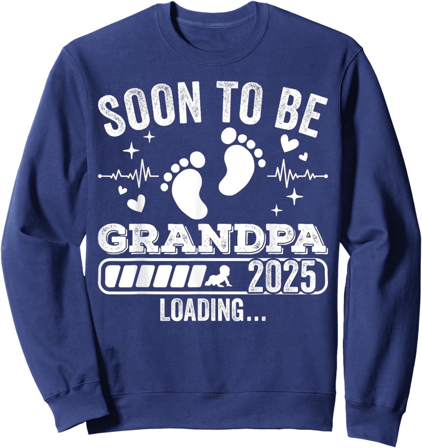 Soon to Be Grandpa 2025 Loading Pregnancy Announcement Sweatshirt - Sweatshirt | Navy