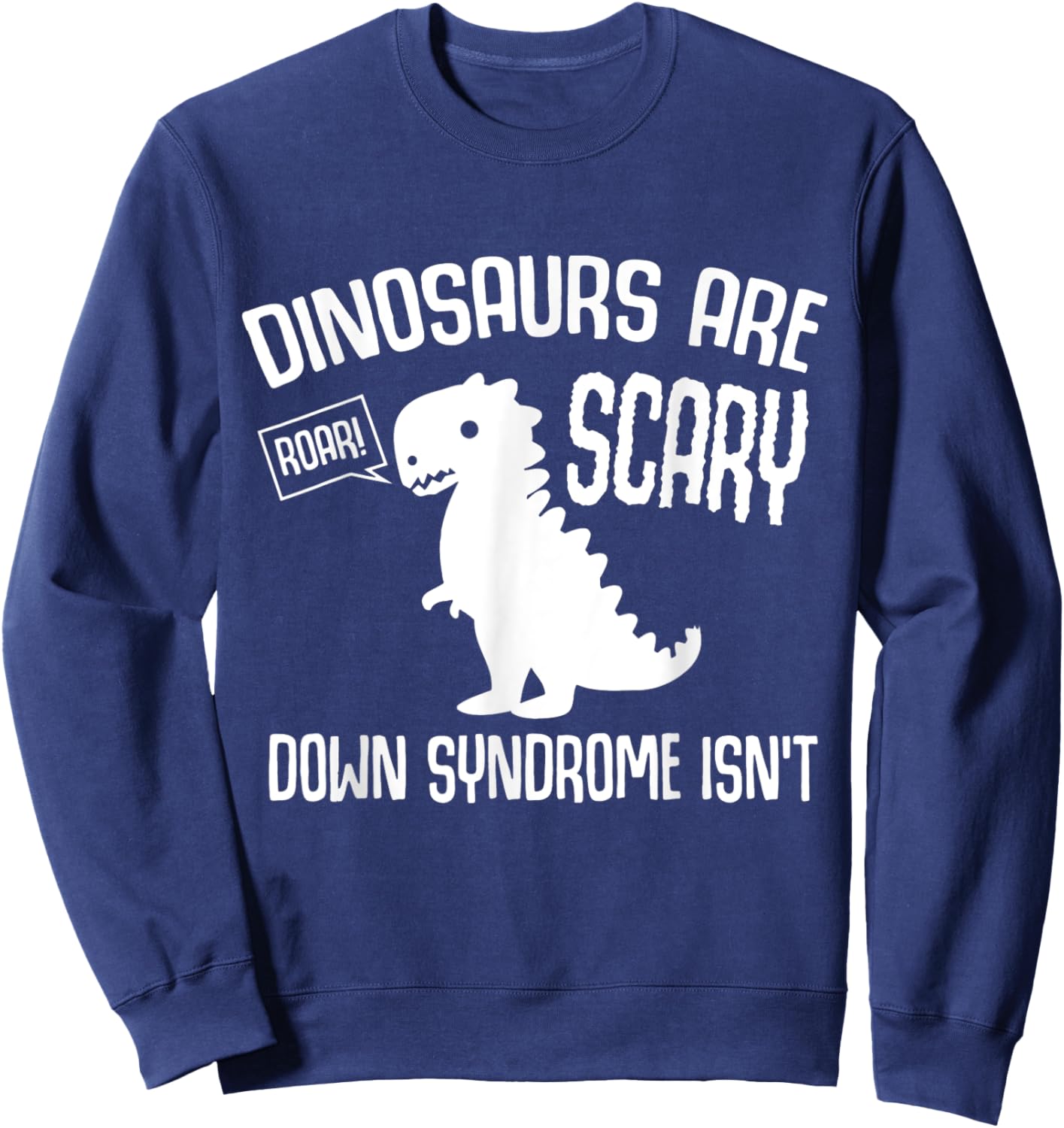 Cute Dinosaur World Down Syndrome Day Women Kids Sweatshirt - Sweatshirt | Navy