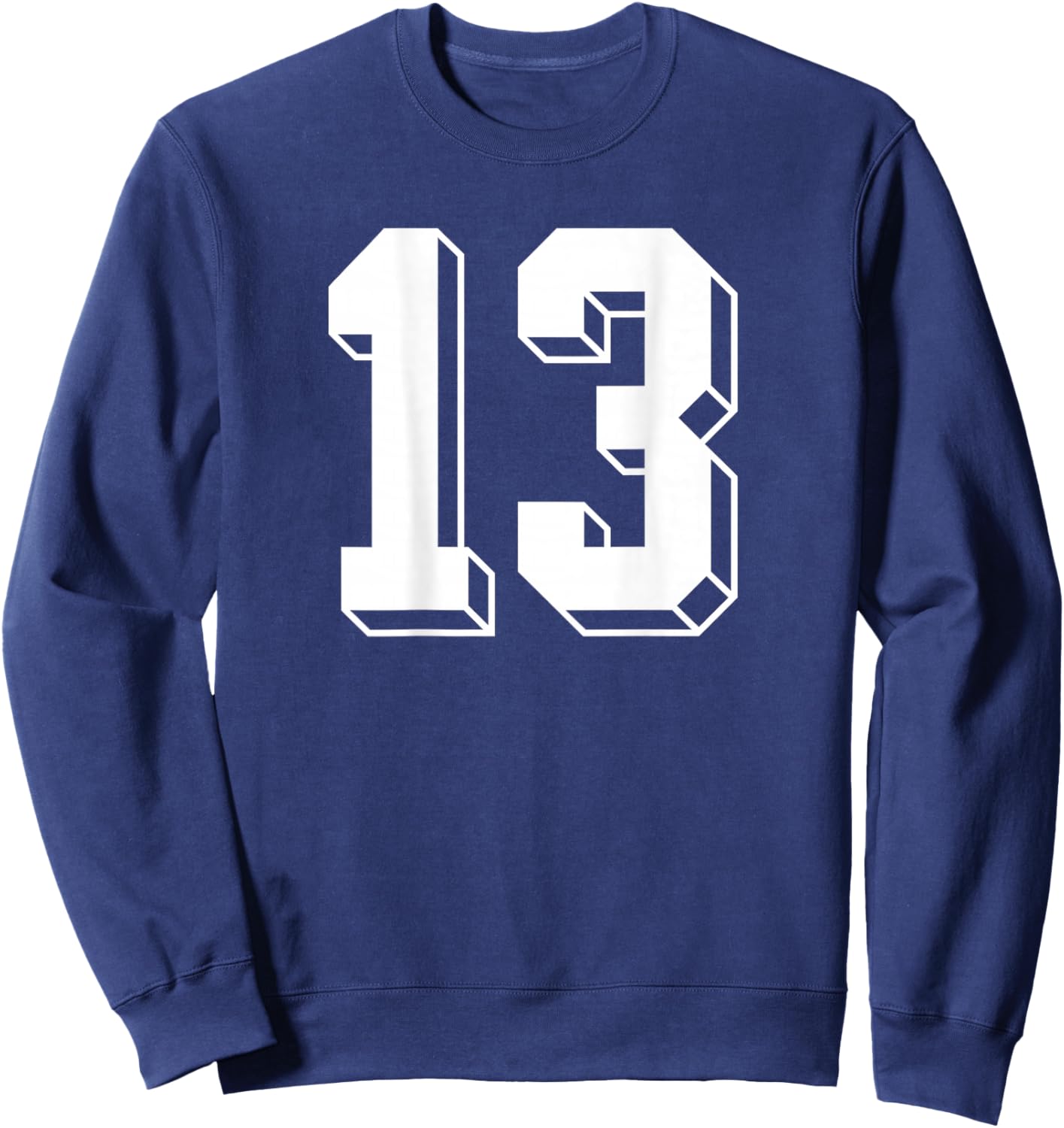 Number 13 BACKSIDE - Retro 80s 90s Team Jersey Numbered Sweatshirt - Sweatshirt | Navy