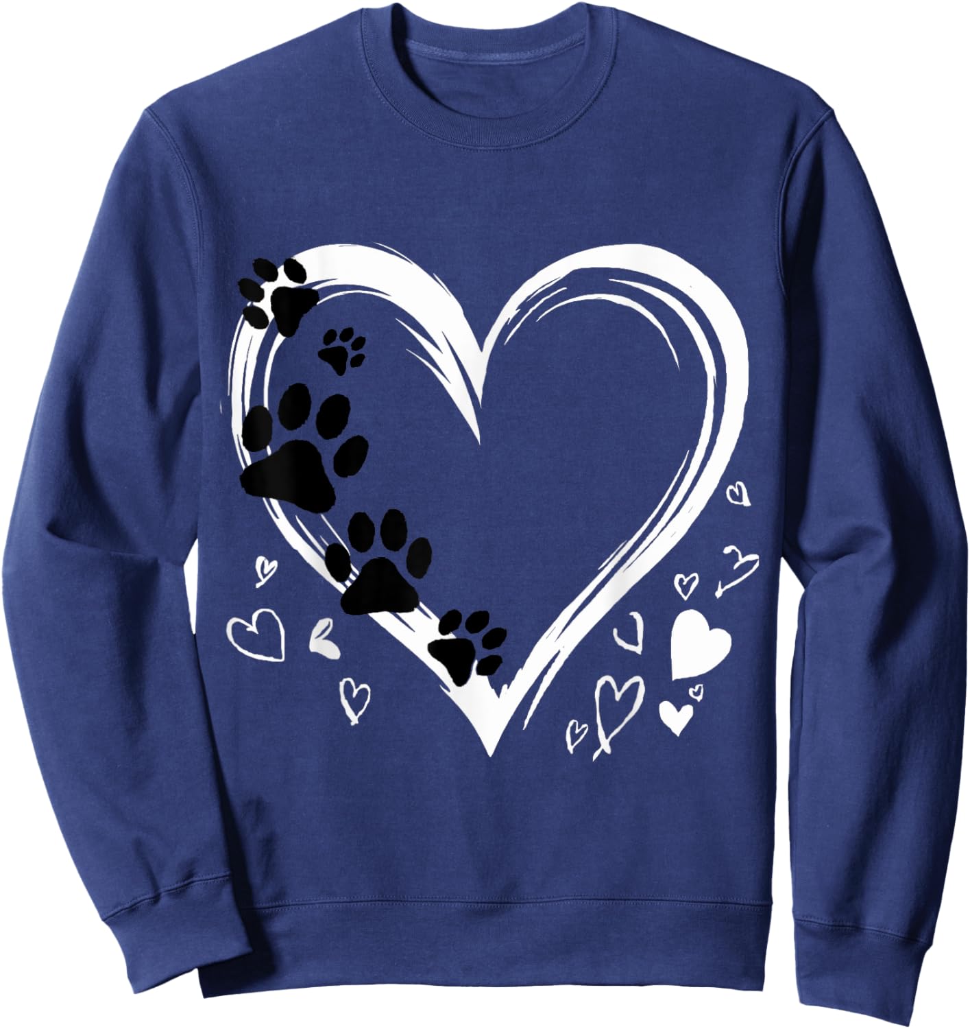 Heart Dog Lover Design - Walking the Dog Sweatshirt - Sweatshirt | Navy