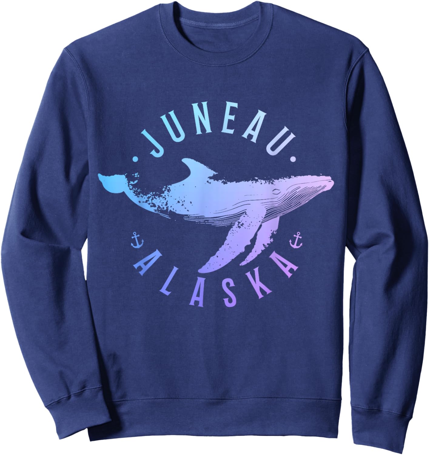 Juneau Alaska Souvenir Whale Ocean Nautical Sweatshirt - Sweatshirt | Navy