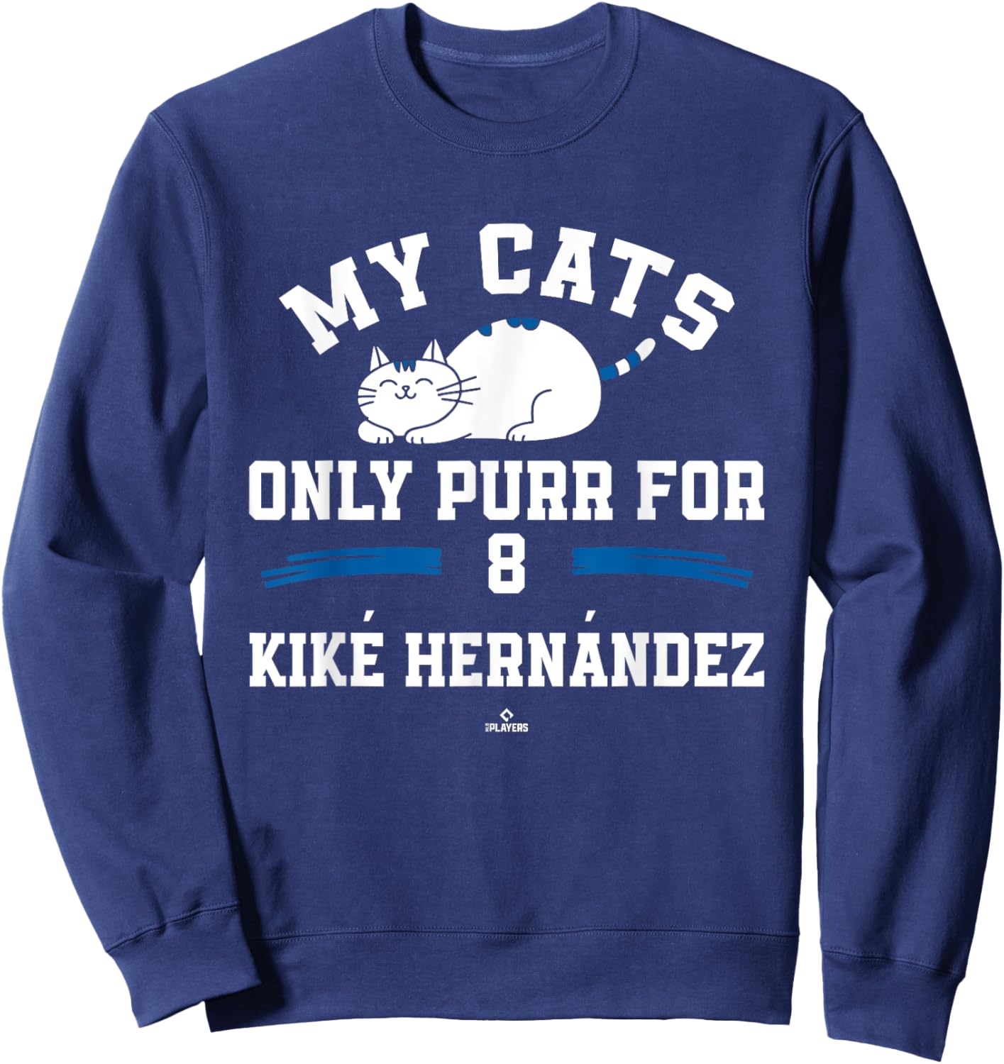 Cat Lovers for Kiké Hernández Los Angeles Baseball MLBPA Sweatshirt - Sweatshirt | Navy