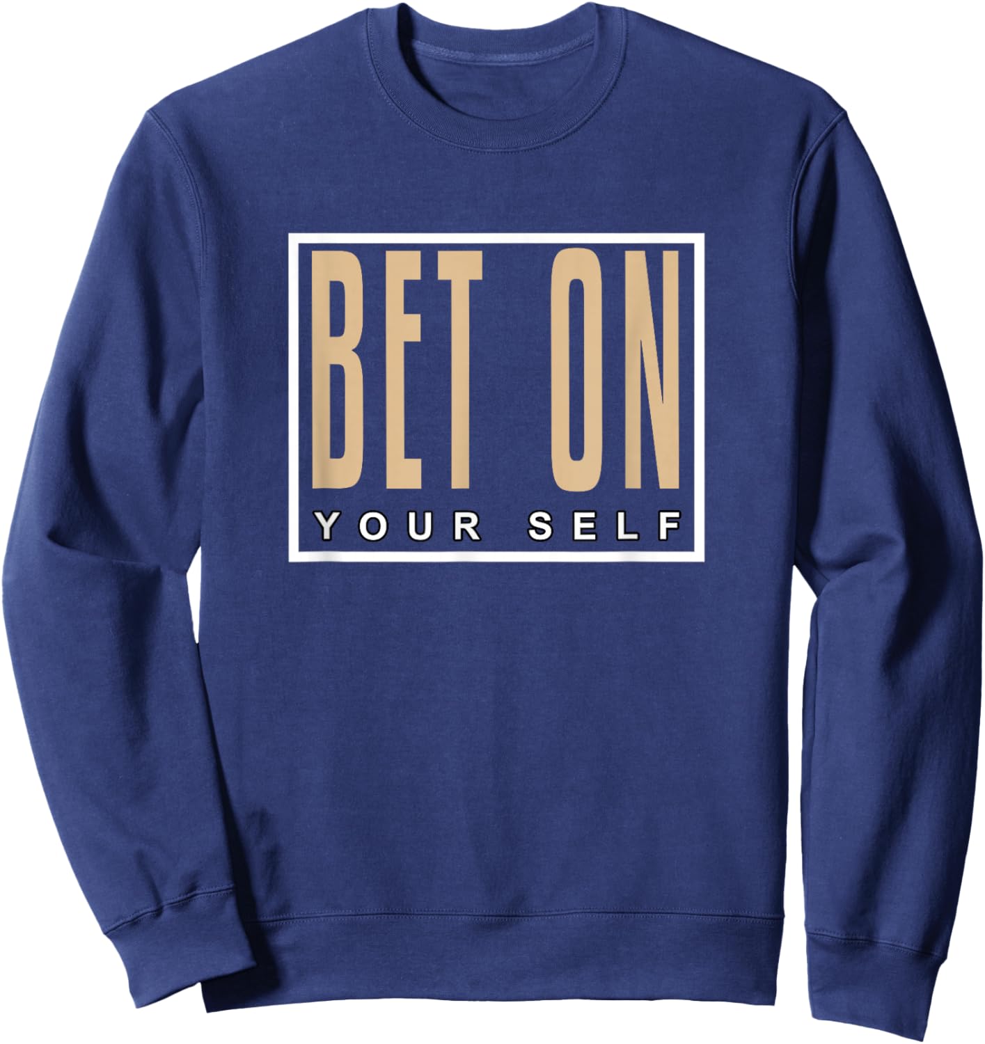 Tan On You Tan Color Graphic Sweatshirt - Sweatshirt | Navy