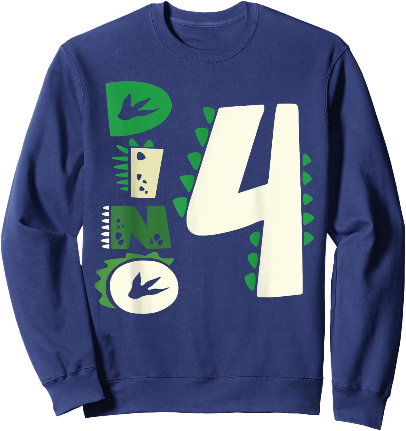 Dino Four Birthday Saurus Dinosaur Birthday Mom Dad Kids Sweatshirt - Sweatshirt | Navy