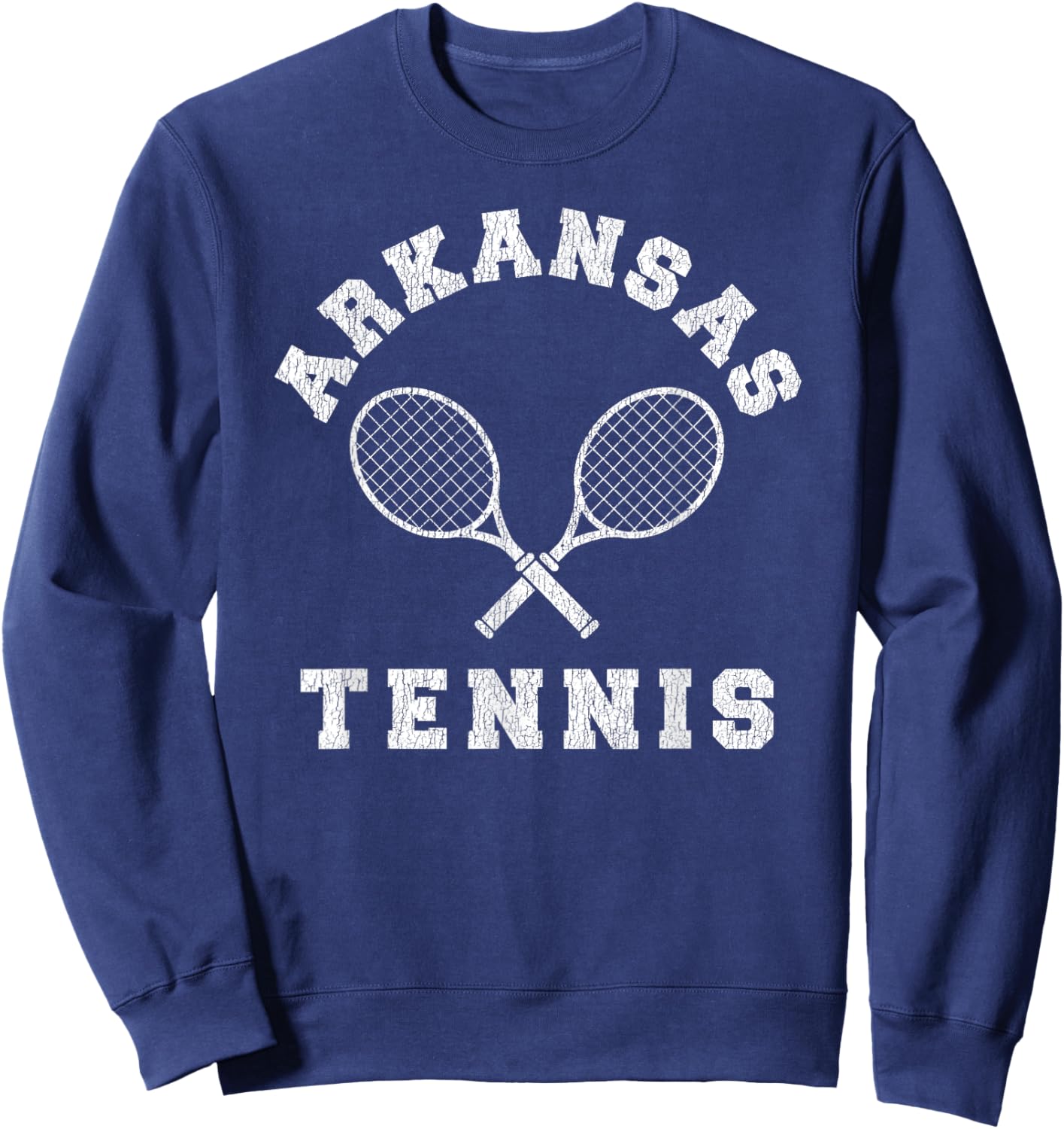 Arkansas Vintage Tennis Team Distressed Retro 90s Vibe Sweatshirt - Sweatshirt | Navy