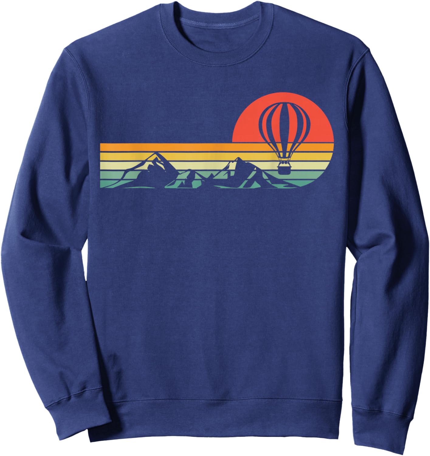 Hot Air Balloon Retro Vintage Sweatshirt - Sweatshirt | Navy