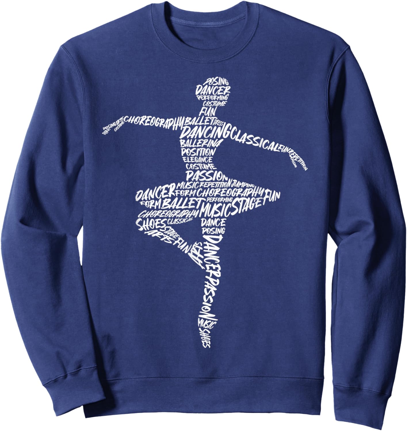 Ballet Ballerinas Typography Women Kids Girls Ballet Dancer Sweatshirt - Sweatshirt | Navy