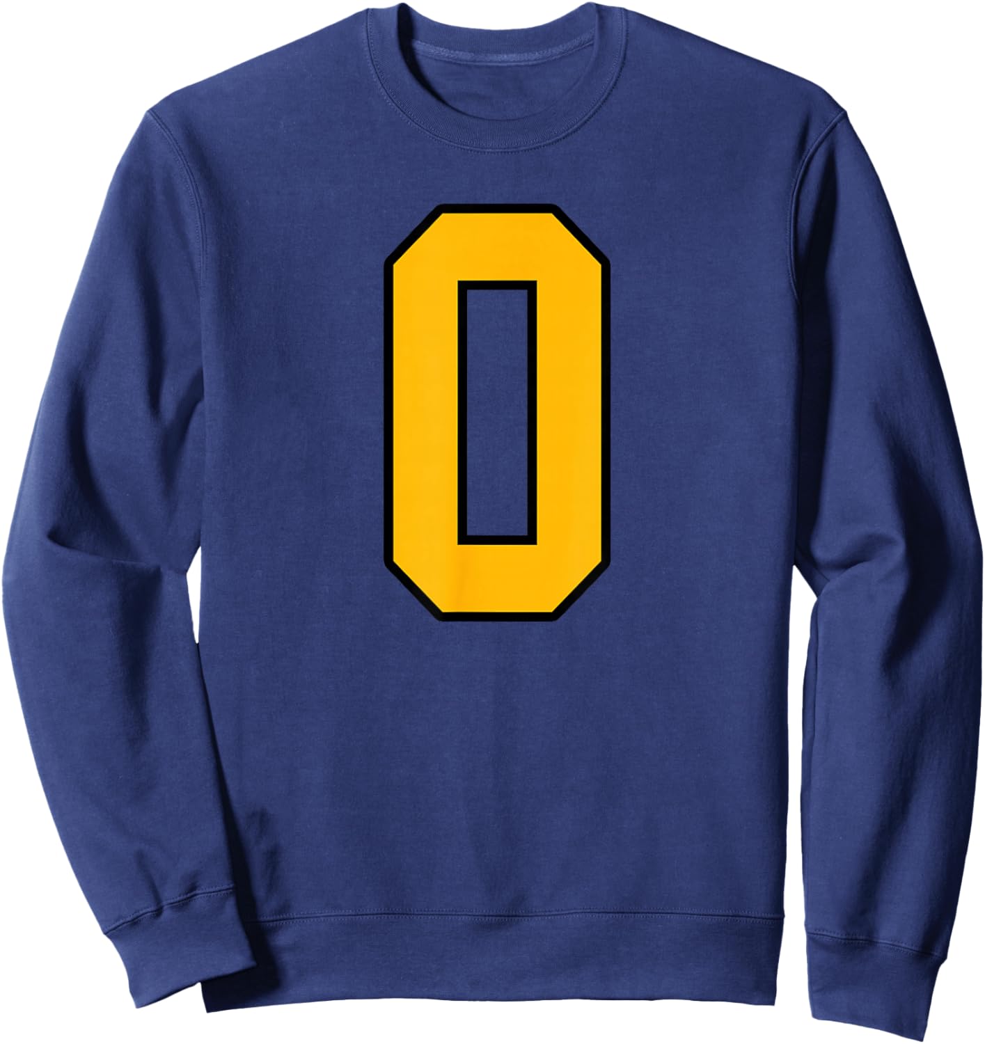 Gold and Black Sports Number 0 Jersey Uniform Player Sweatshirt - Sweatshirt | Navy