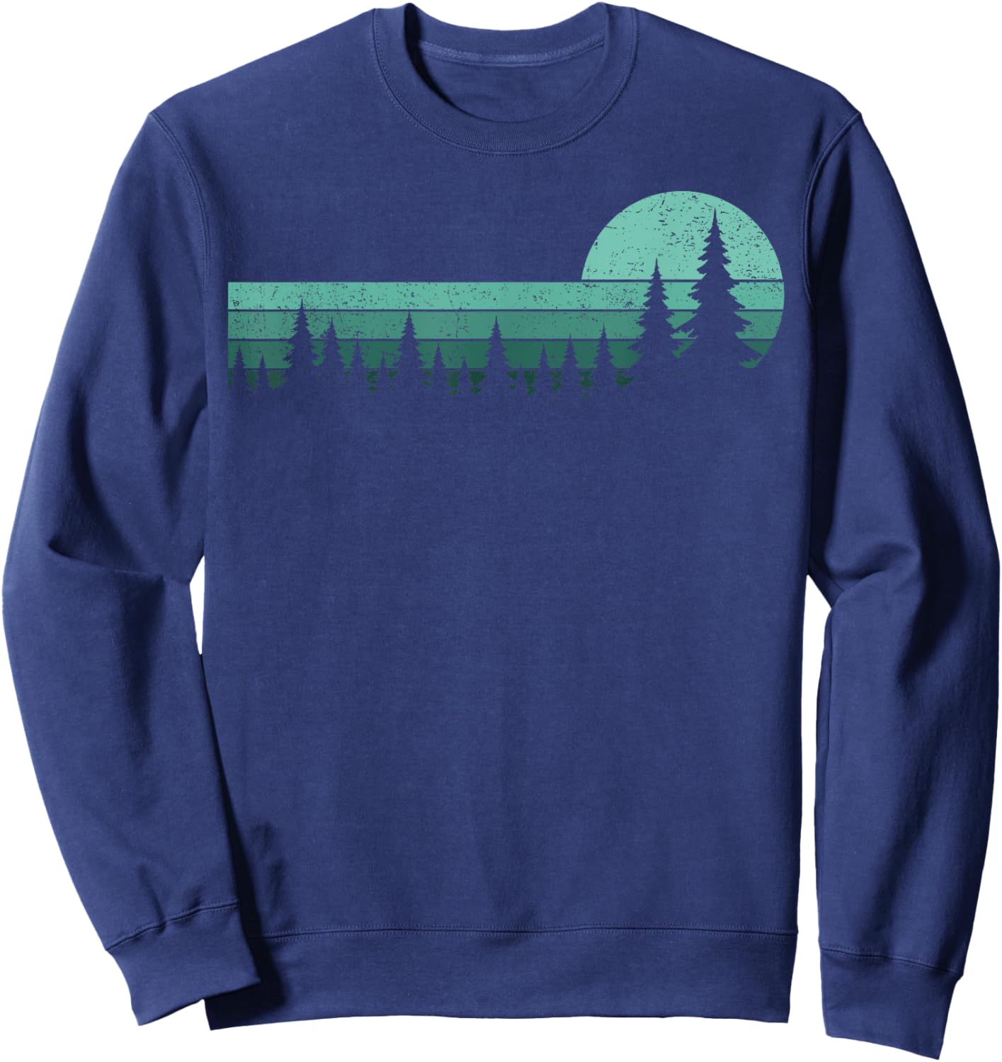 Trees Wildlife Nature Vintage Forest Woman Girl Sweatshirt - Sweatshirt | Navy