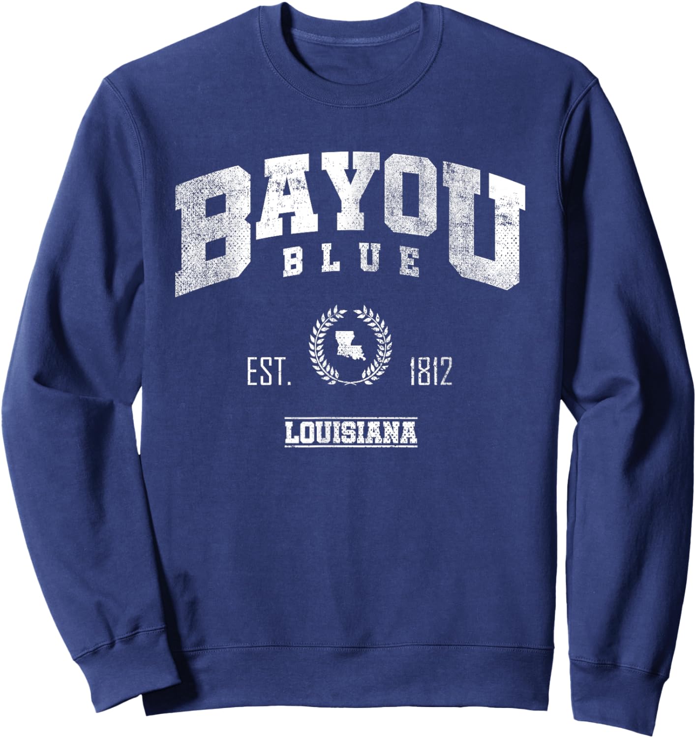 Bayou Blue LA | Louisiana | Vintage Throwback Sweatshirt - Sweatshirt | Navy