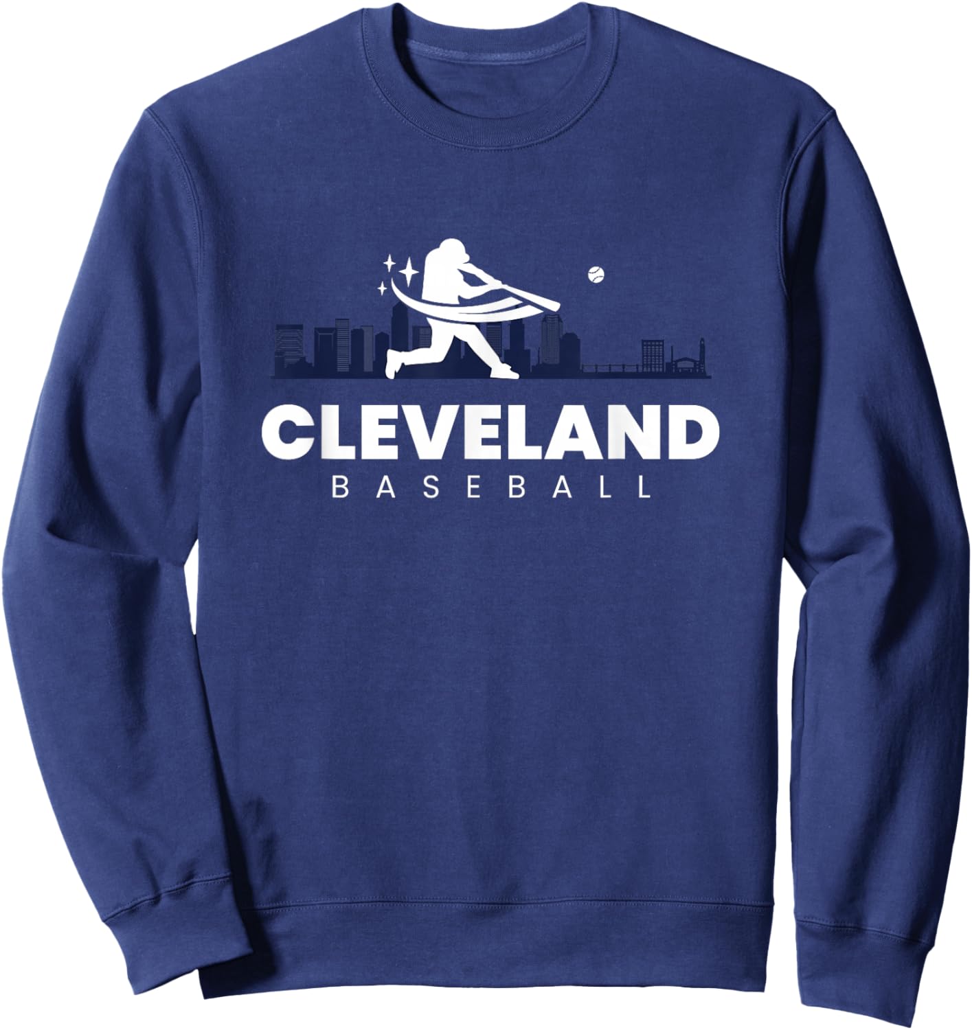Cleveland Baseball Vintage Minimalist Retro Baseball Lover Sweatshirt - Sweatshirt | Navy