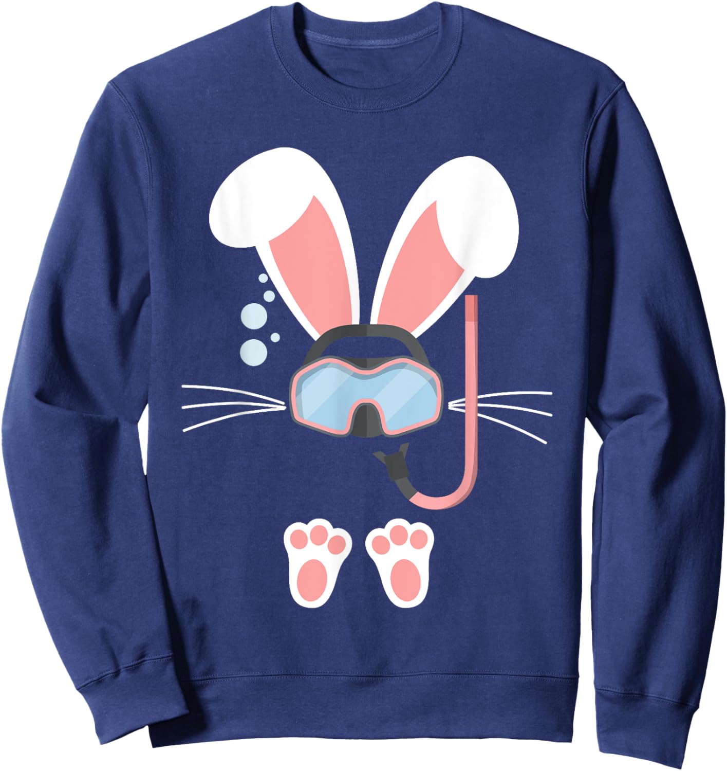 Easter Bunny Rabbit Scuba Mask Scuba Diver Scuba Diving Sweatshirt - Sweatshirt | Navy