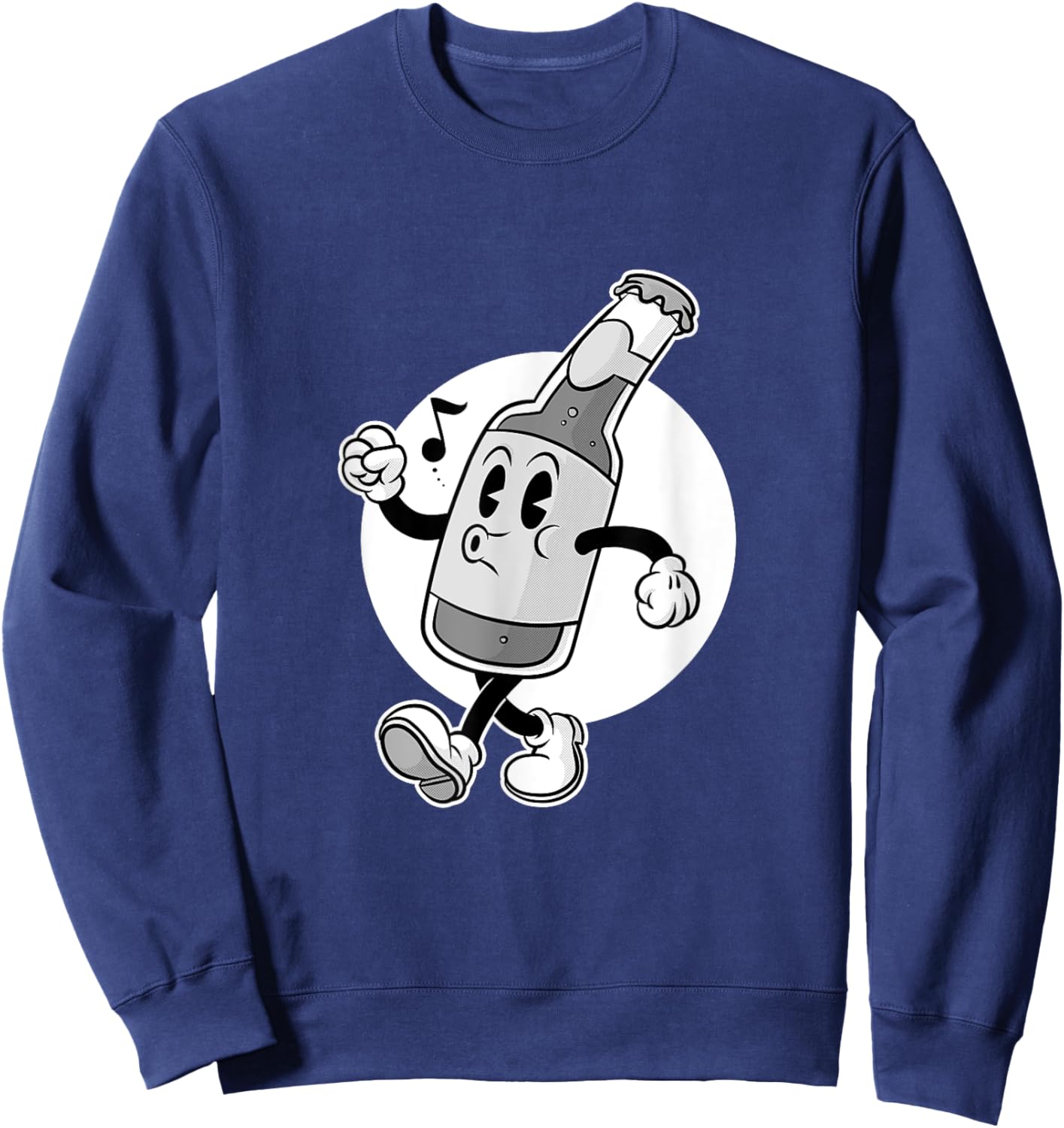 Retro Rubber Hose 20s Old Cartoons style Vintage.beer bottle Sweatshirt - Sweatshirt | Navy