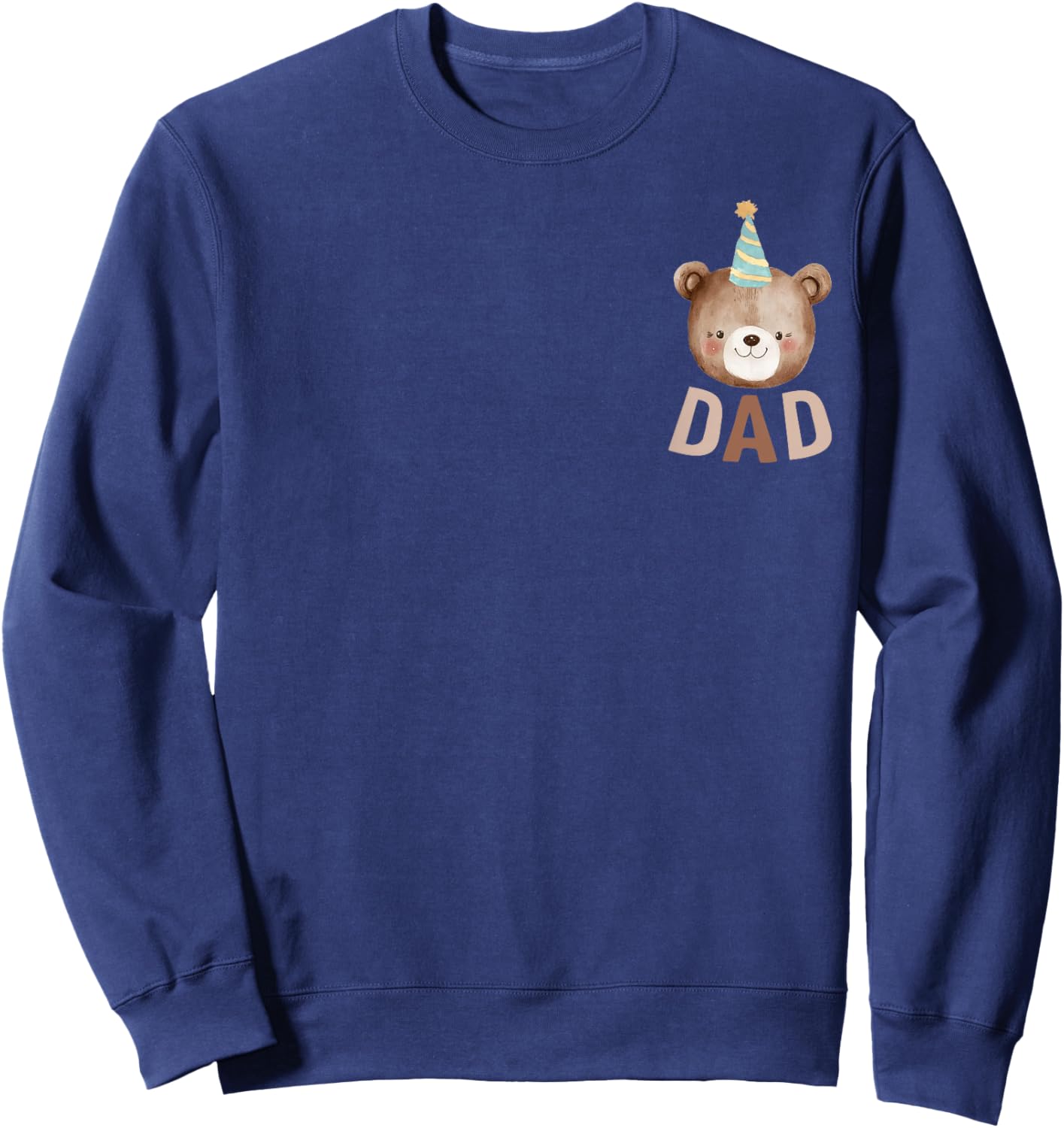 Dad Teddy Bear 1st Birthday Boy Girl Family Matching Party Sweatshirt - Sweatshirt | Navy