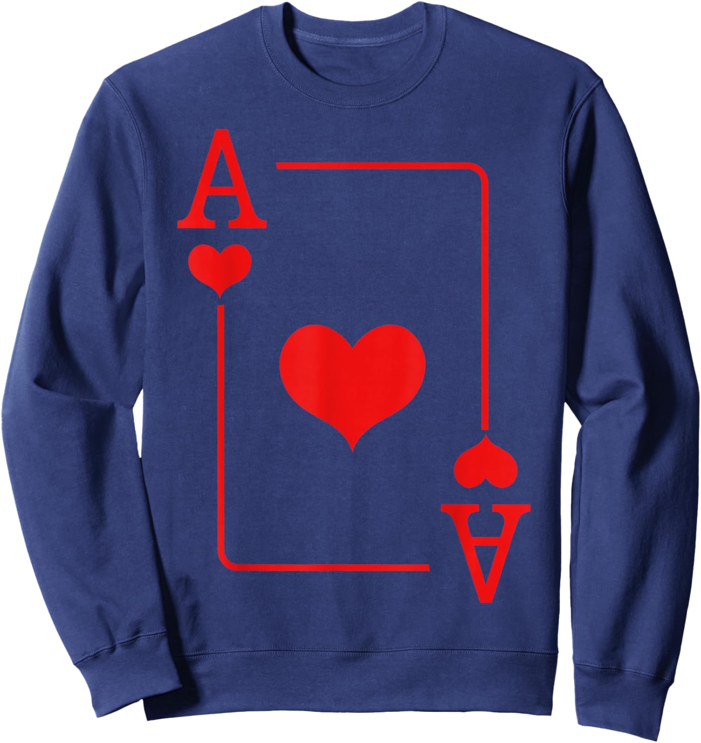 Heart Ace Card Game Poker Costume Carnival Fancy Dress Sweatshirt - Sweatshirt | Navy
