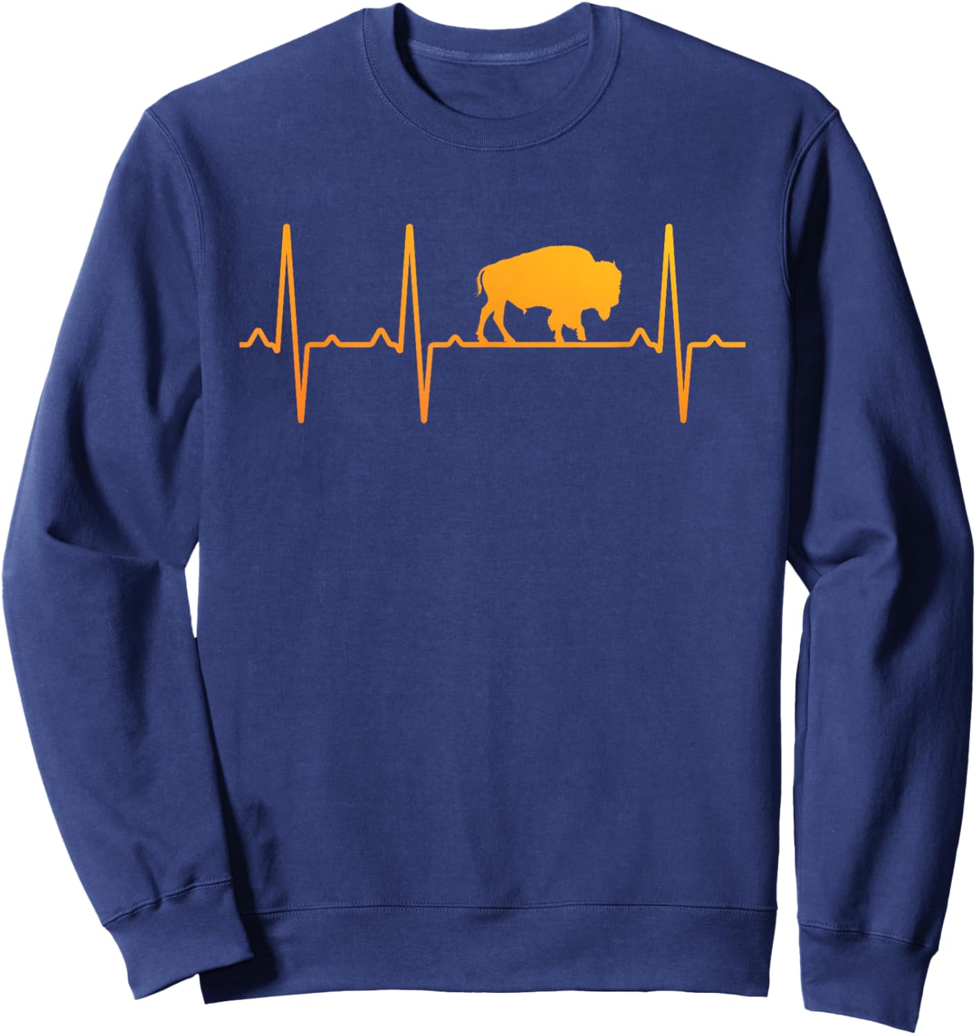 Cool Bison Design Women Kids Buffalo Bison Lovers Sweatshirt - Sweatshirt | Navy