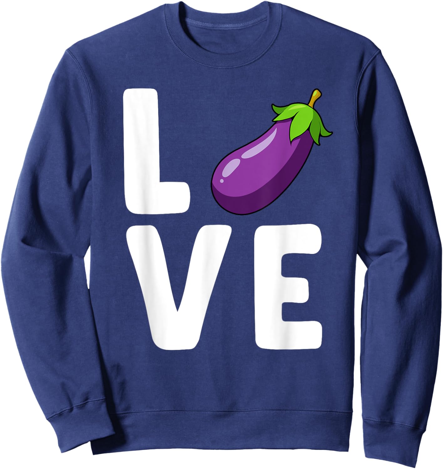 Eggplant Art Women Kids Veggie Vegetable Eggplant Sweatshirt - Sweatshirt | Navy