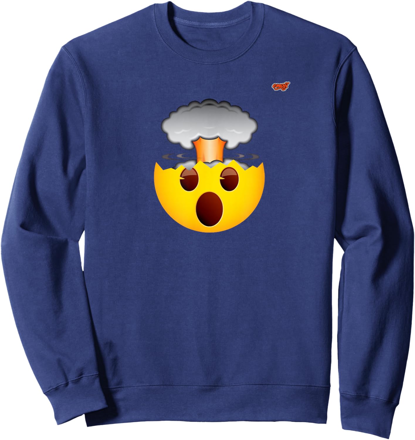 Official Emoji Yellow Smile Explosion Exploding Sweatshirt - Sweatshirt | Navy
