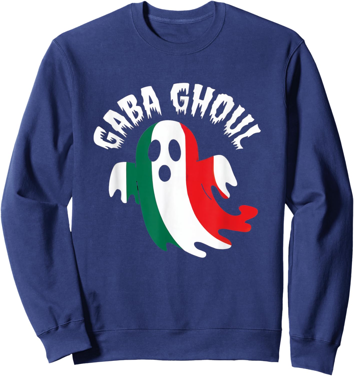 Halloween Gaba Ghoul Ghost Funny Italian Gabagool Pun Sweatshirt - Sweatshirt | Navy