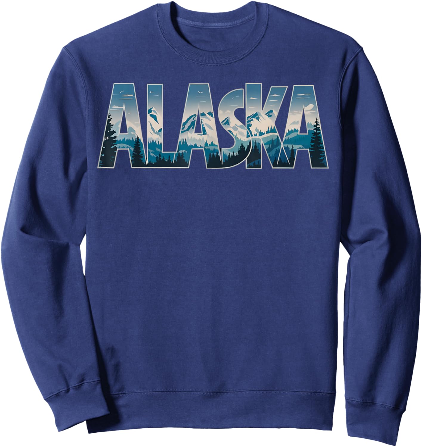 Alaskan Snowy Mountain Alaska Day Gifts Alaska Sweatshirt - Sweatshirt | Navy