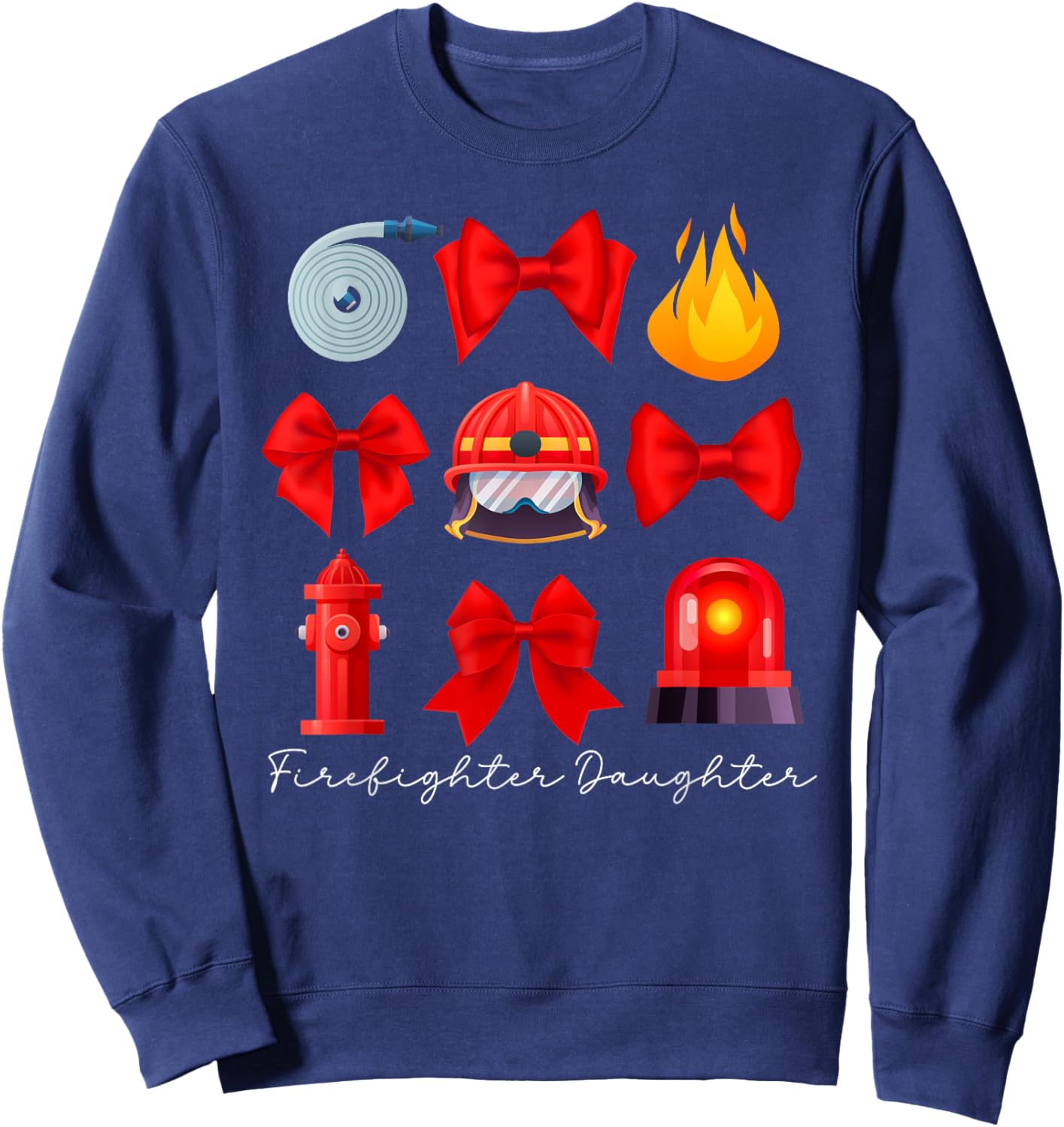 Firefighter Daughter Coquette Fire Daughter Fireman Daughter Sweatshirt - Sweatshirt | Navy