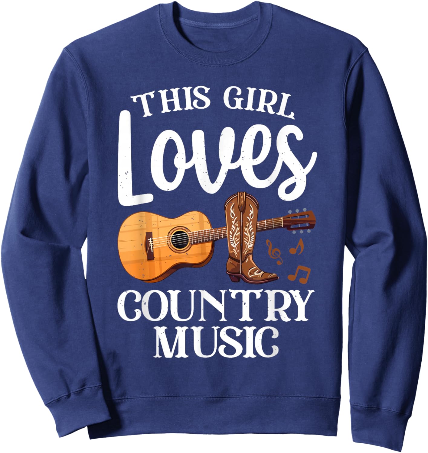 Best Country Music Art For Girl Women Musician Country Music Sweatshirt - Sweatshirt | Navy