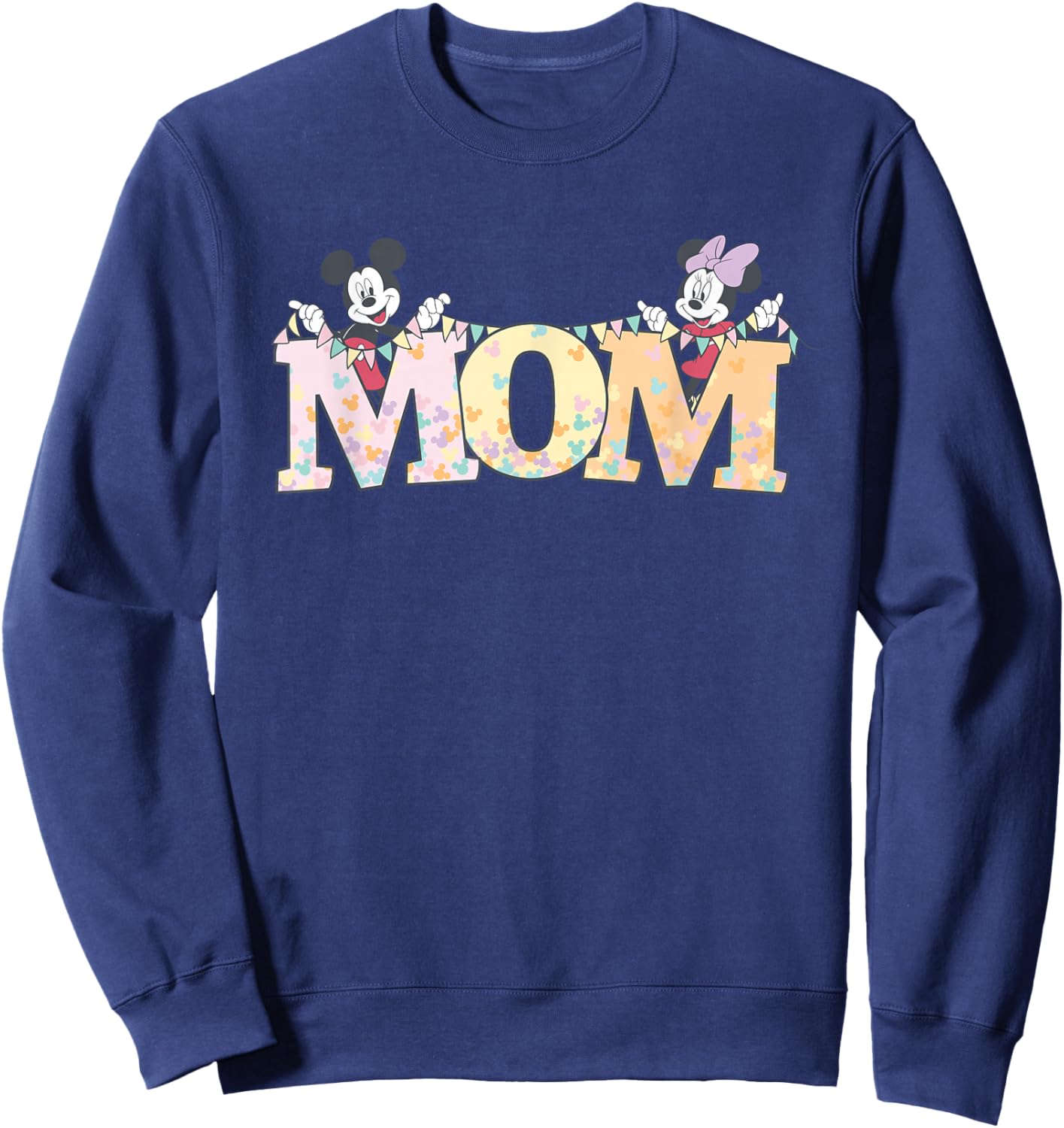 Disney Mom Mickey & Minnie Pastel Letters Family Disney Trip Sweatshirt - Sweatshirt | Navy
