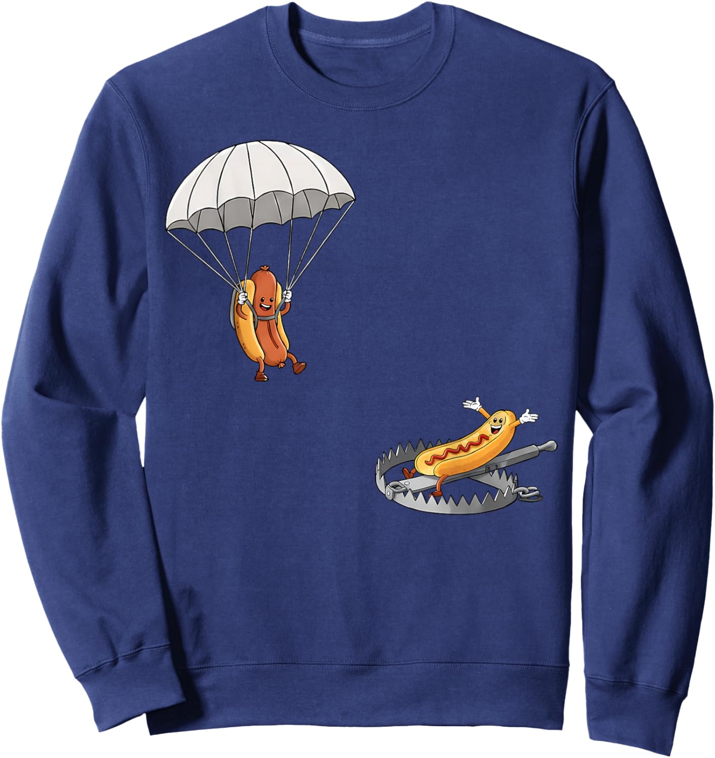 Hotdog High Dive Funny Carnival Food Men Women Sweatshirt - Sweatshirt | Navy