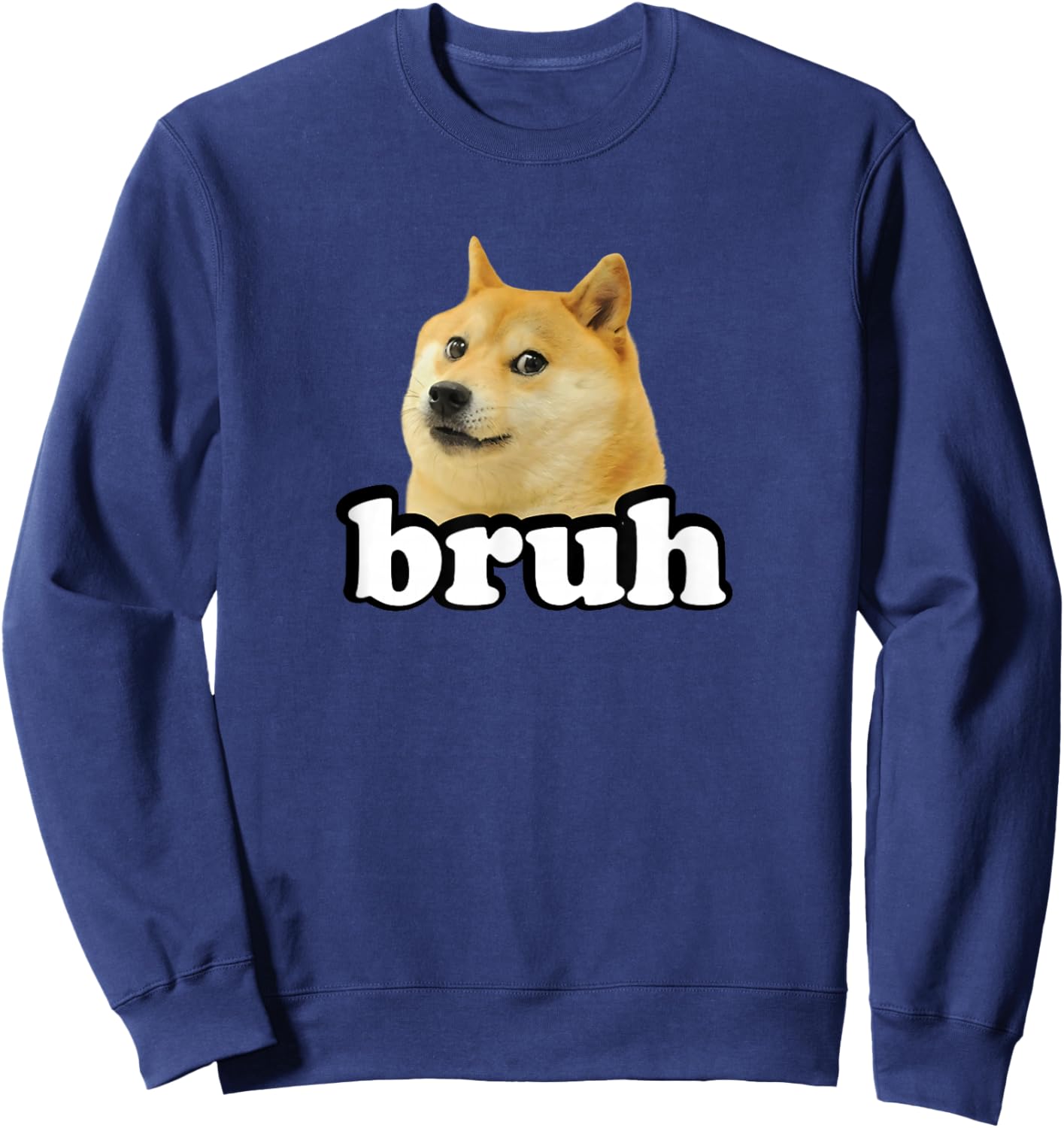Doge Meme Lover Kids Bruh Shiba Inu Sweatshirt - Sweatshirt | Navy
