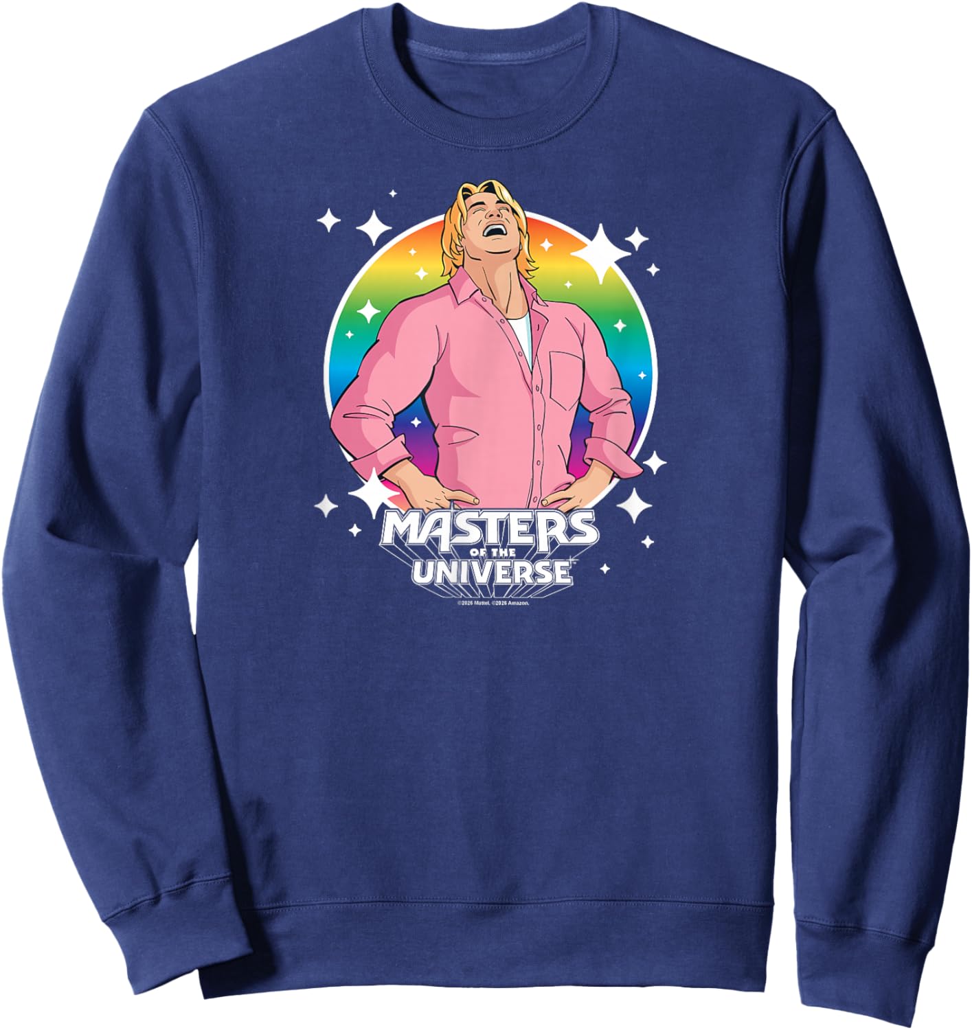 Masters of The Universe: Prince Adam Rainbow Hey Yea Sweatshirt - Sweatshirt | Navy